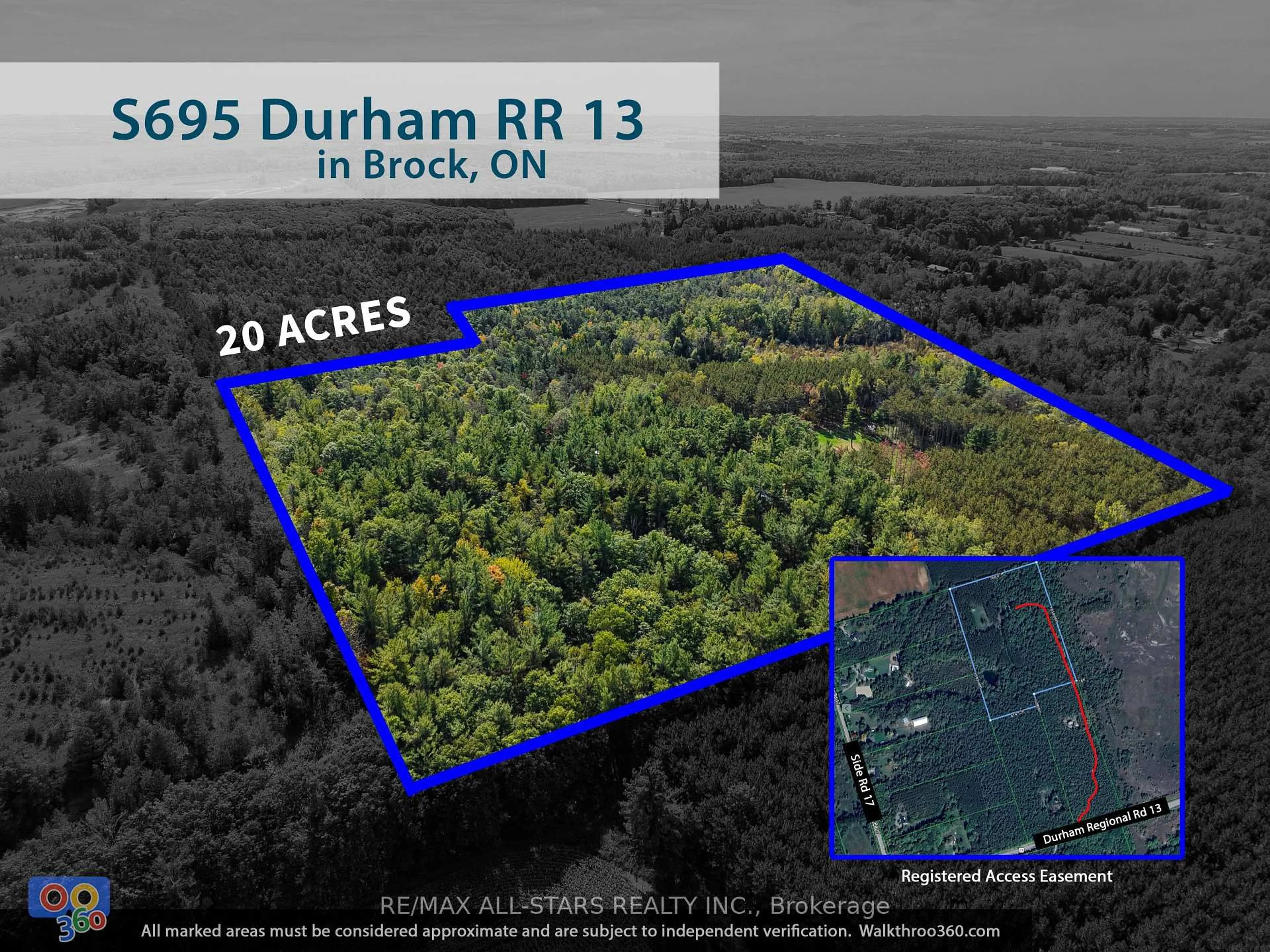 A pic from outside/outdoor area/front of a property/back of a property/a pic from drone, forest/trees view for S695 Durham Rd 13 Rd, Brock Ontario L0C 1H0