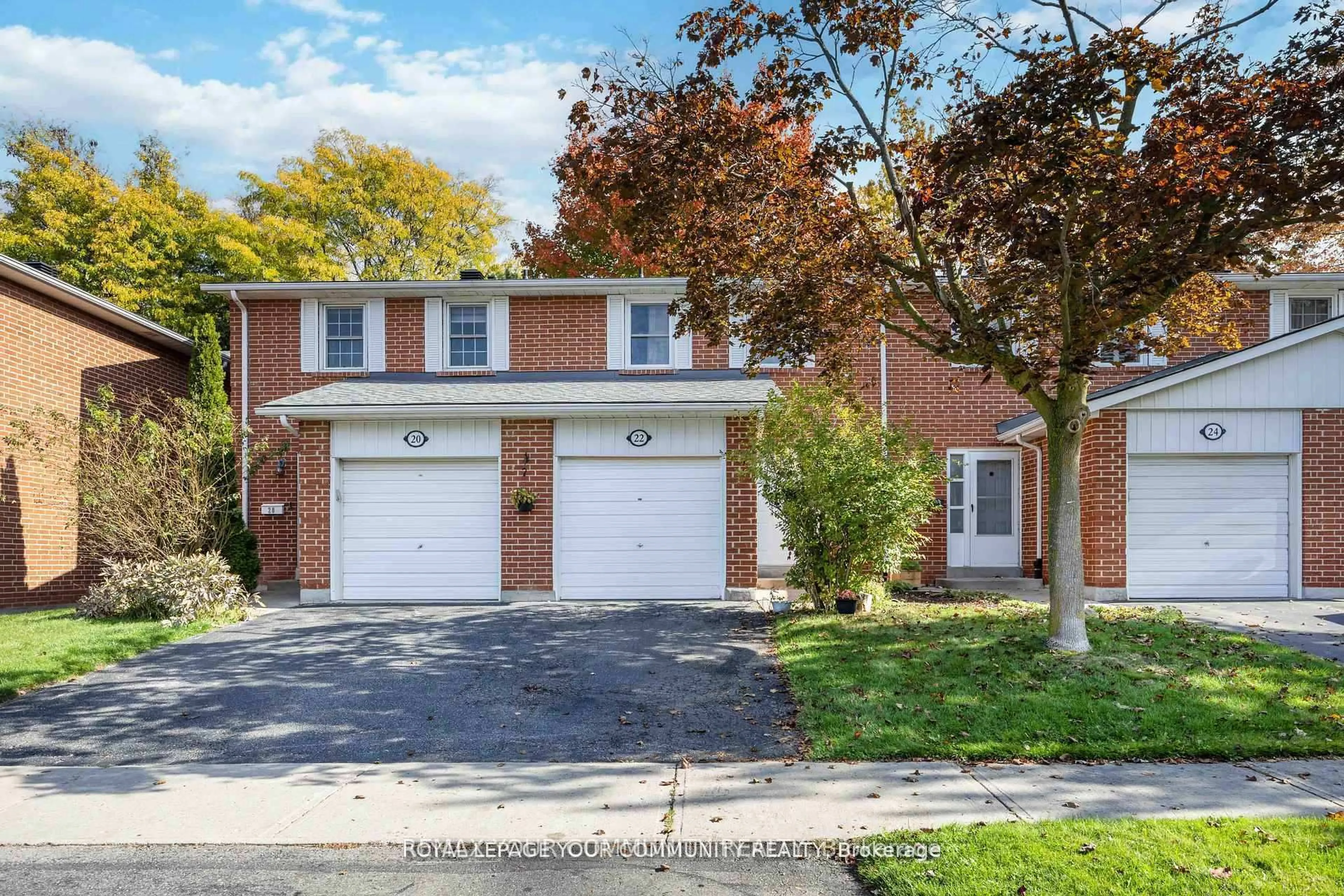 Home with brick exterior material, street for 22 porterfield Cres, Markham Ontario L3T 4S7