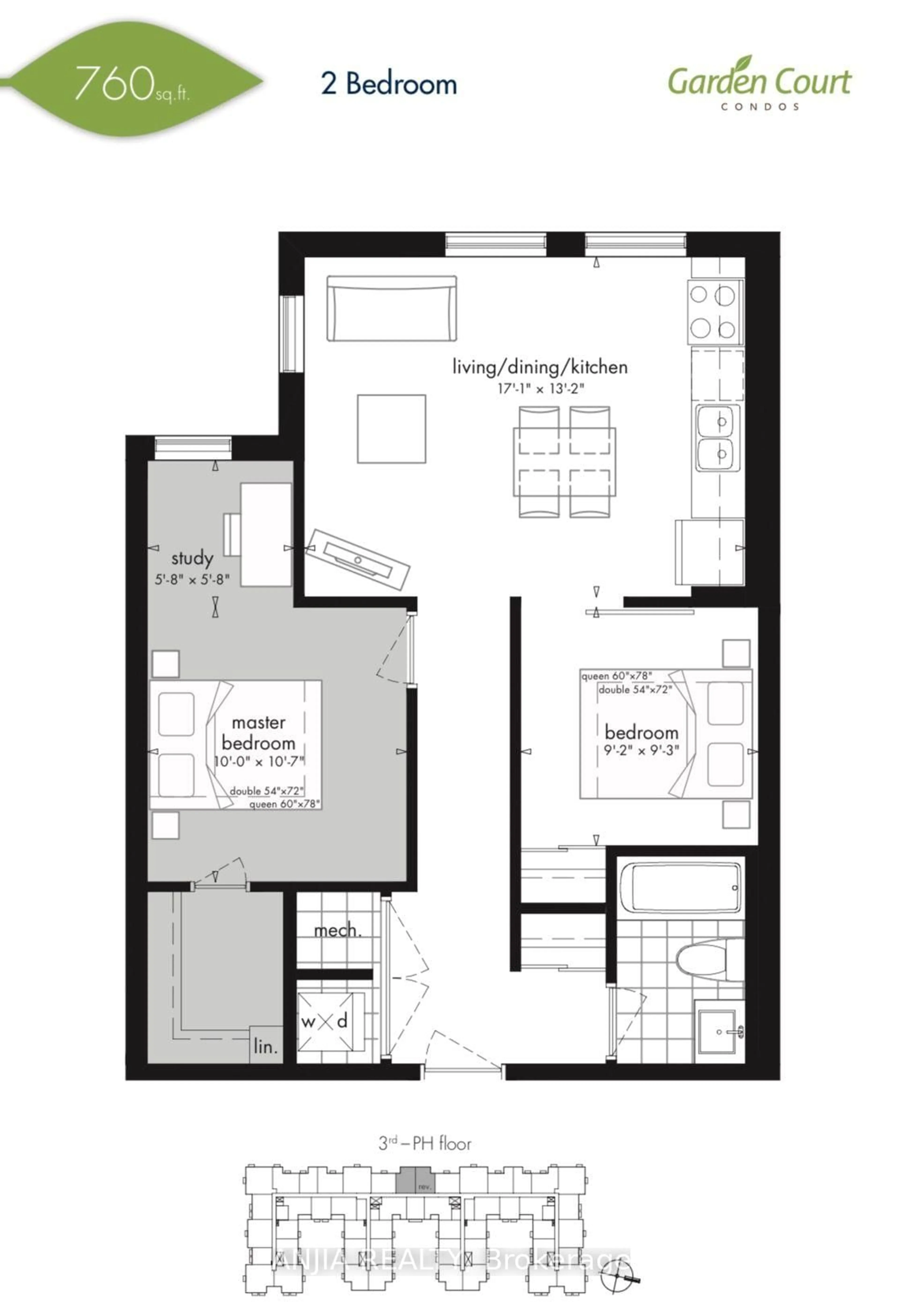 Floor plan for 28 Prince Regent St #PH16, Markham Ontario L6C 0V5