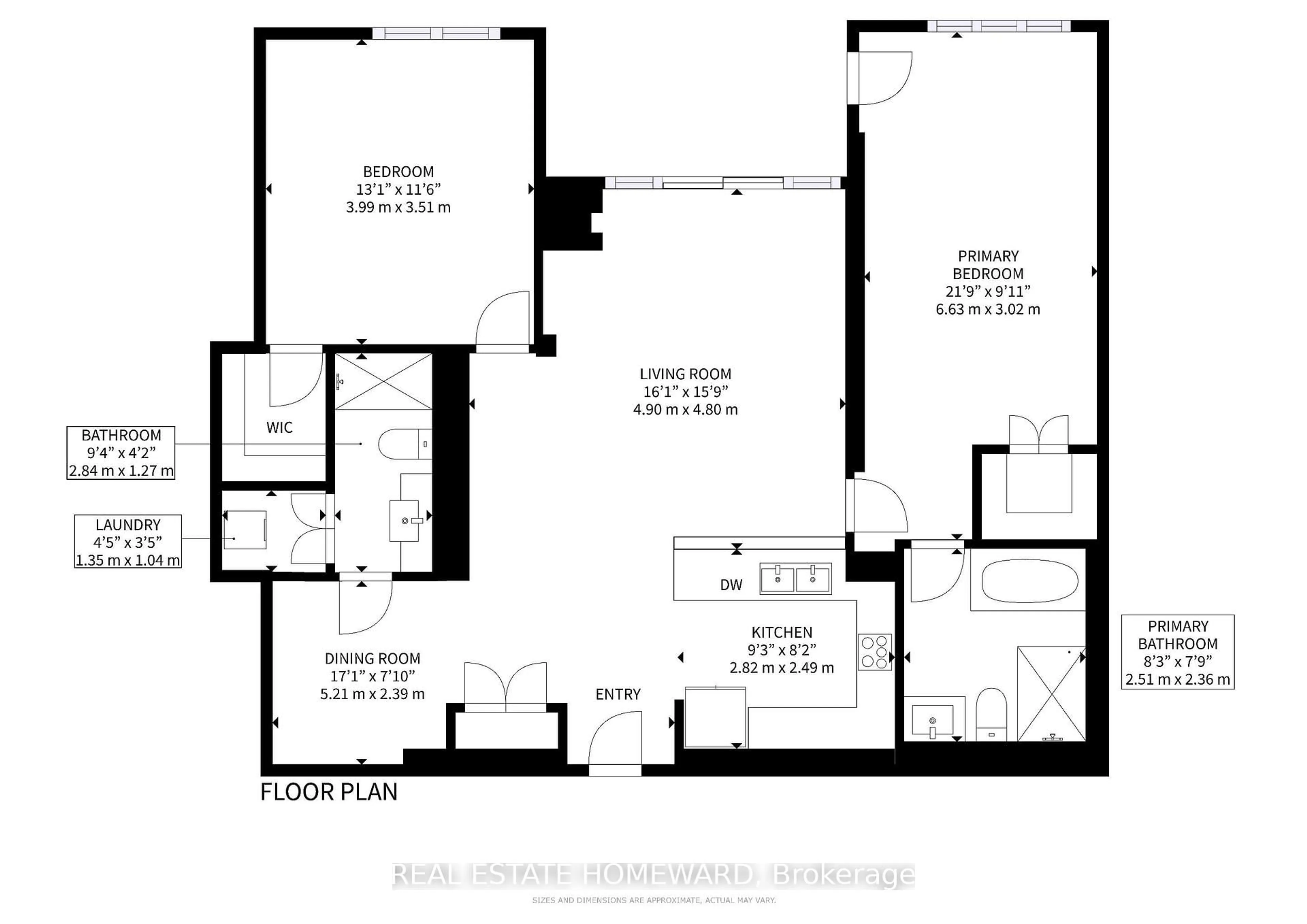 Floor plan for 11121 Yonge St #116, Richmond Hill Ontario L4C 0S7