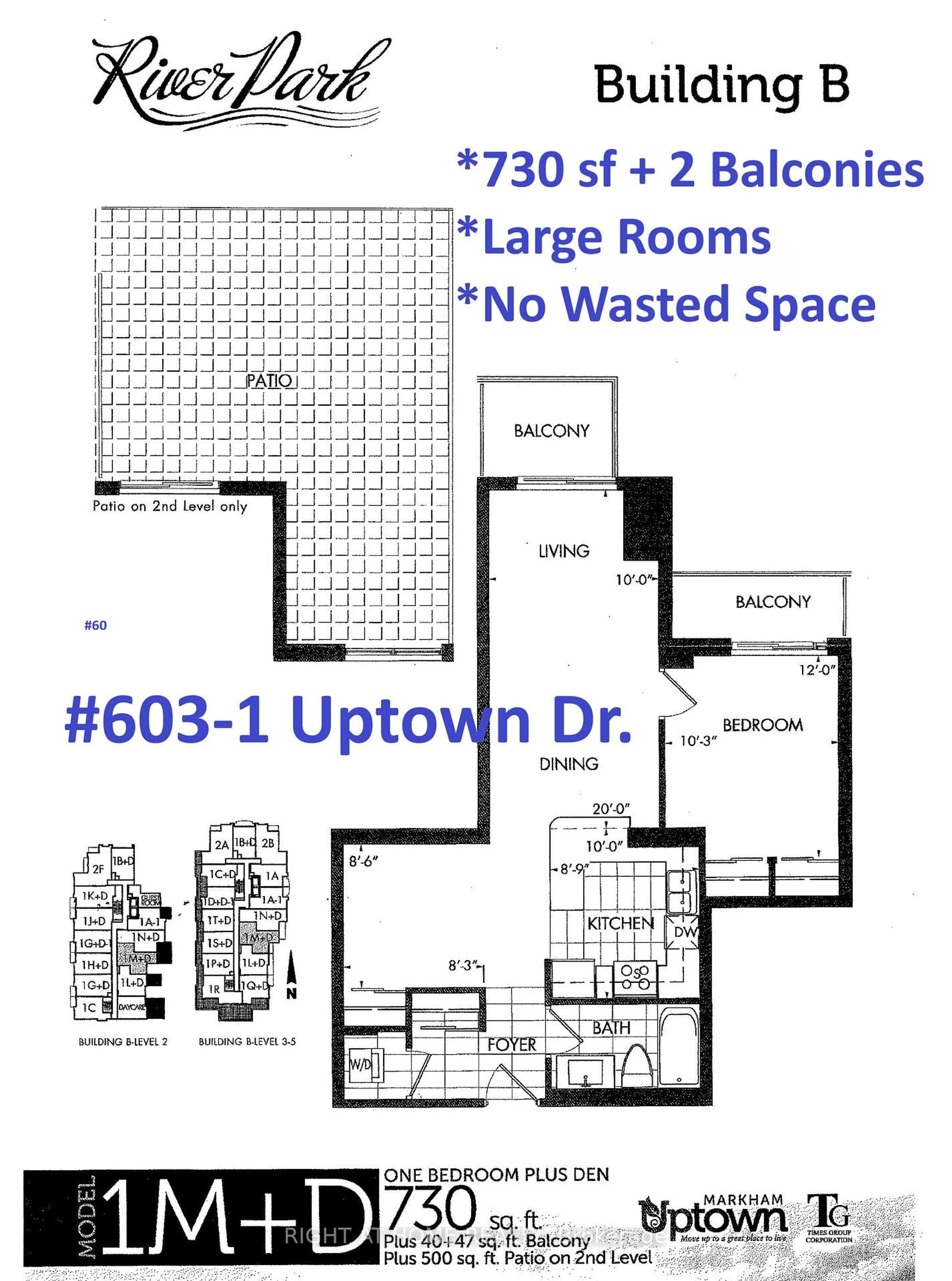 Floor plan for 1 Uptown Dr #603, Markham Ontario L3R 5C1