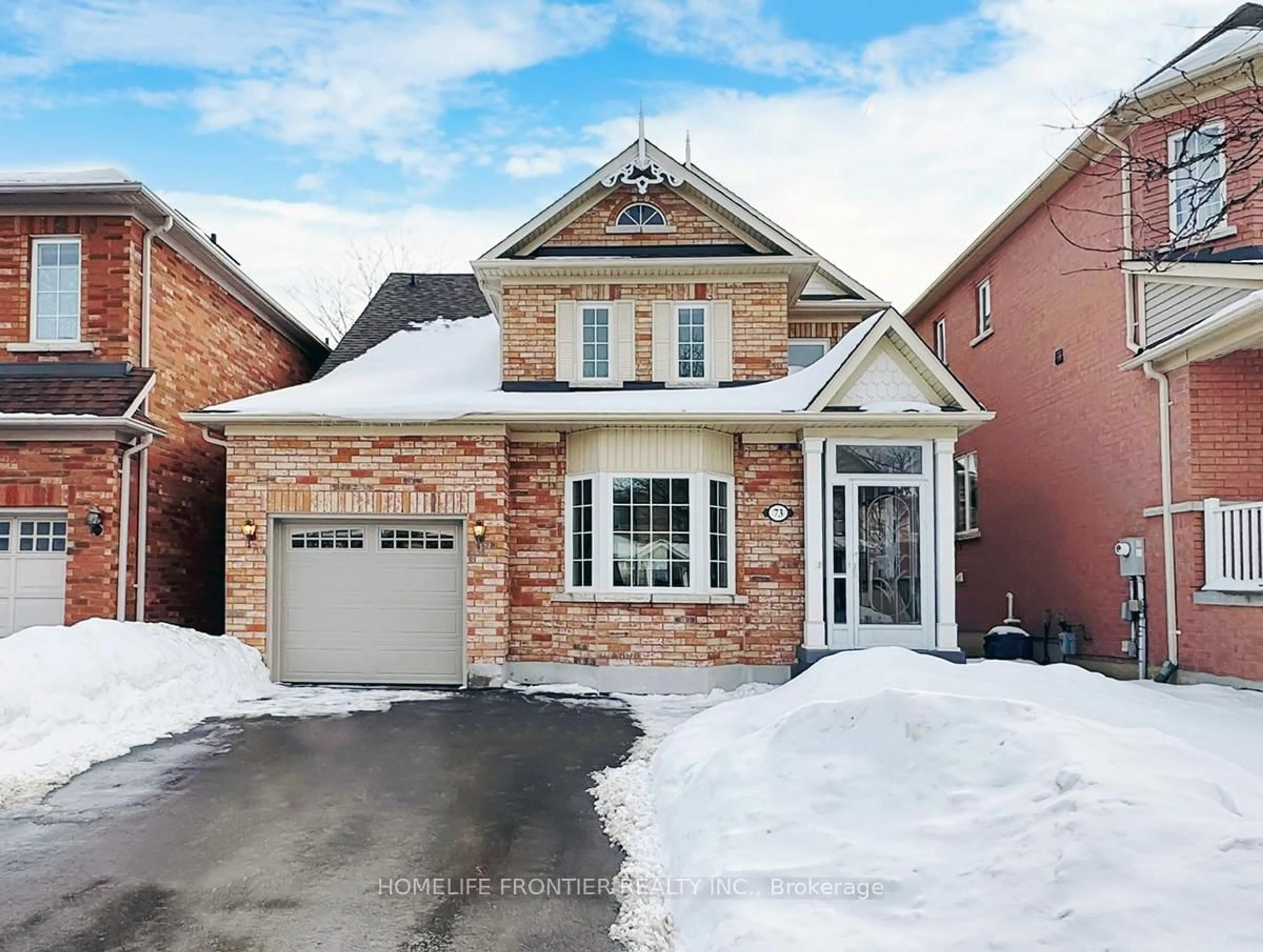 Home with brick exterior material, street for 73 Billingham Hts, Aurora Ontario L4G 7S5