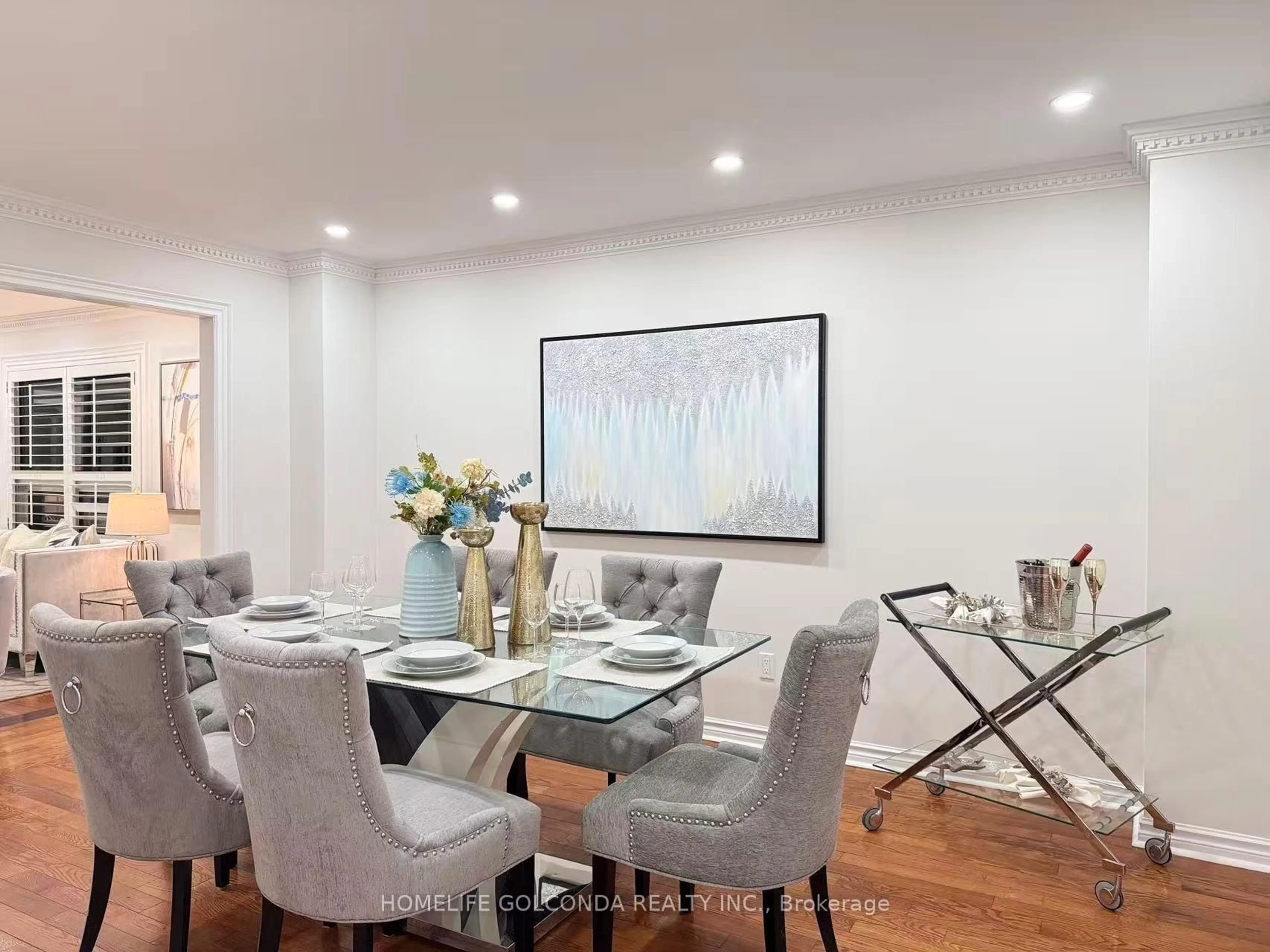 Dining room, wood/laminate floor for 29 Randall Ave, Markham Ontario L3S 1J8