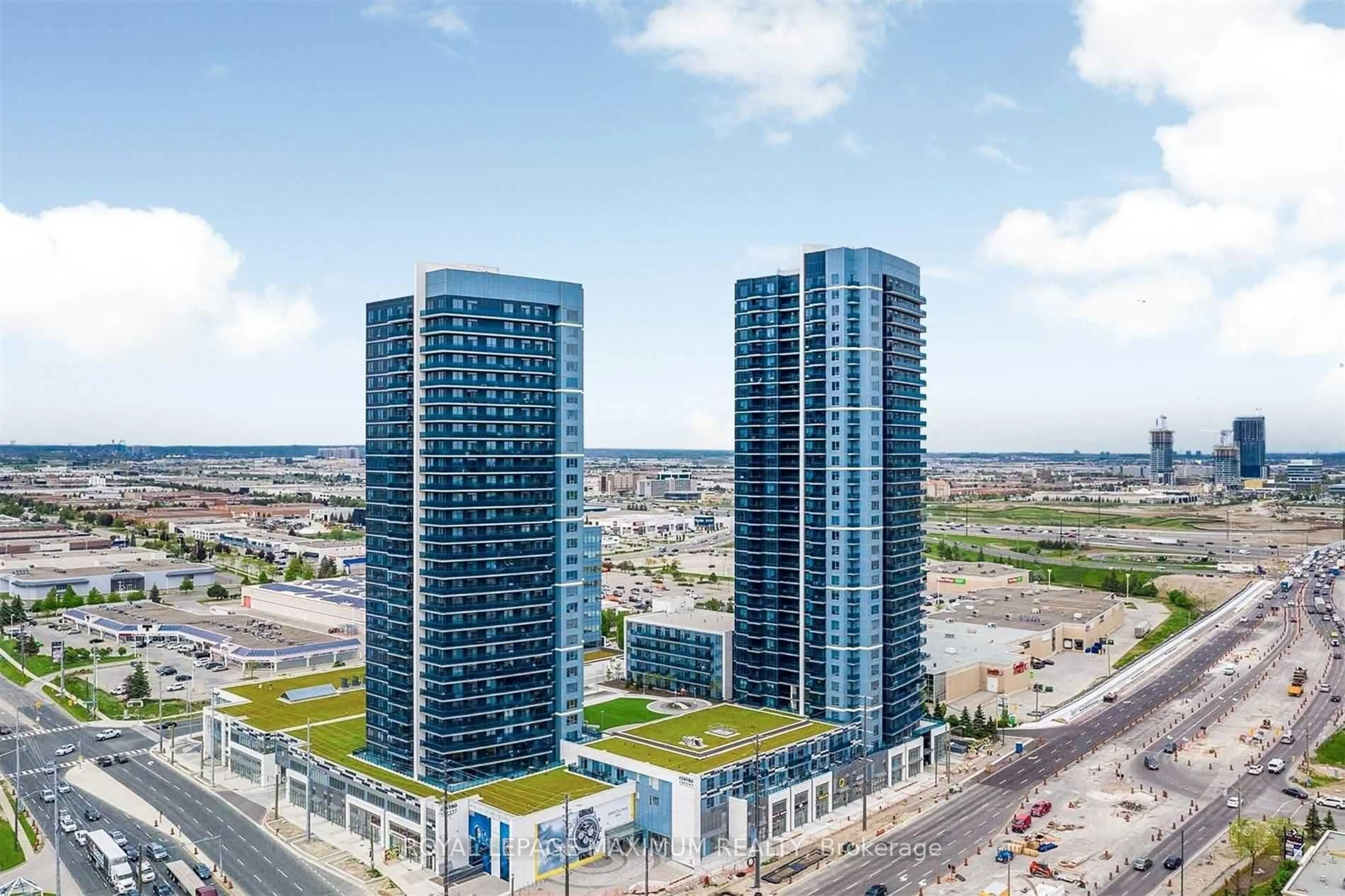 A pic from outside/outdoor area/front of a property/back of a property/a pic from drone, city buildings view from balcony for 3700 Highway 7 Rd #2007, Vaughan Ontario L4L 0G8