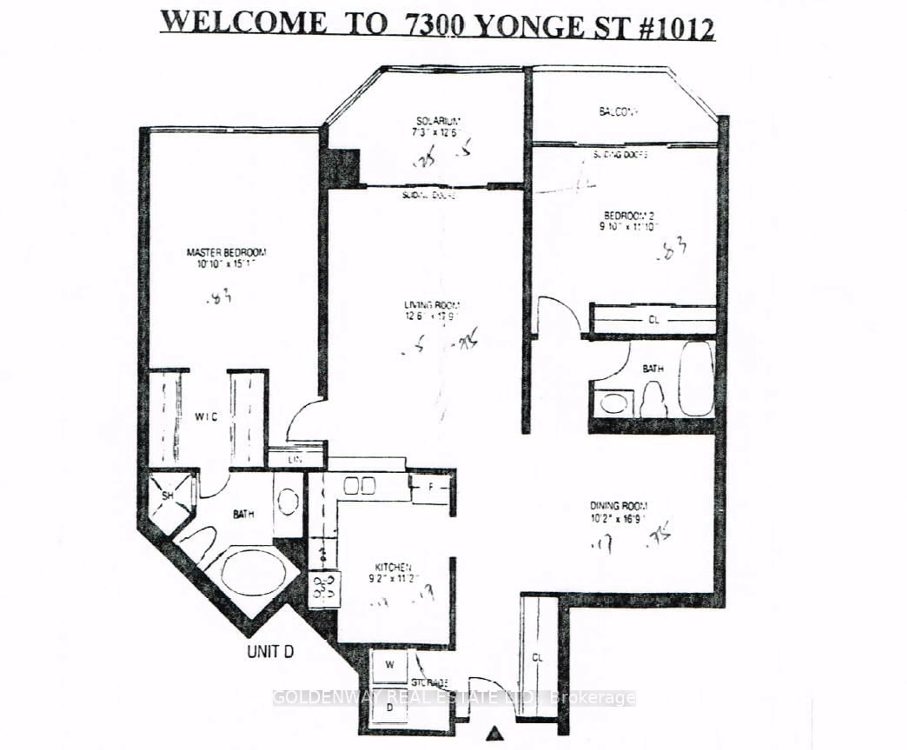 Floor plan for 7300 Yonge St #1012, Vaughan Ontario L4J 7Y5