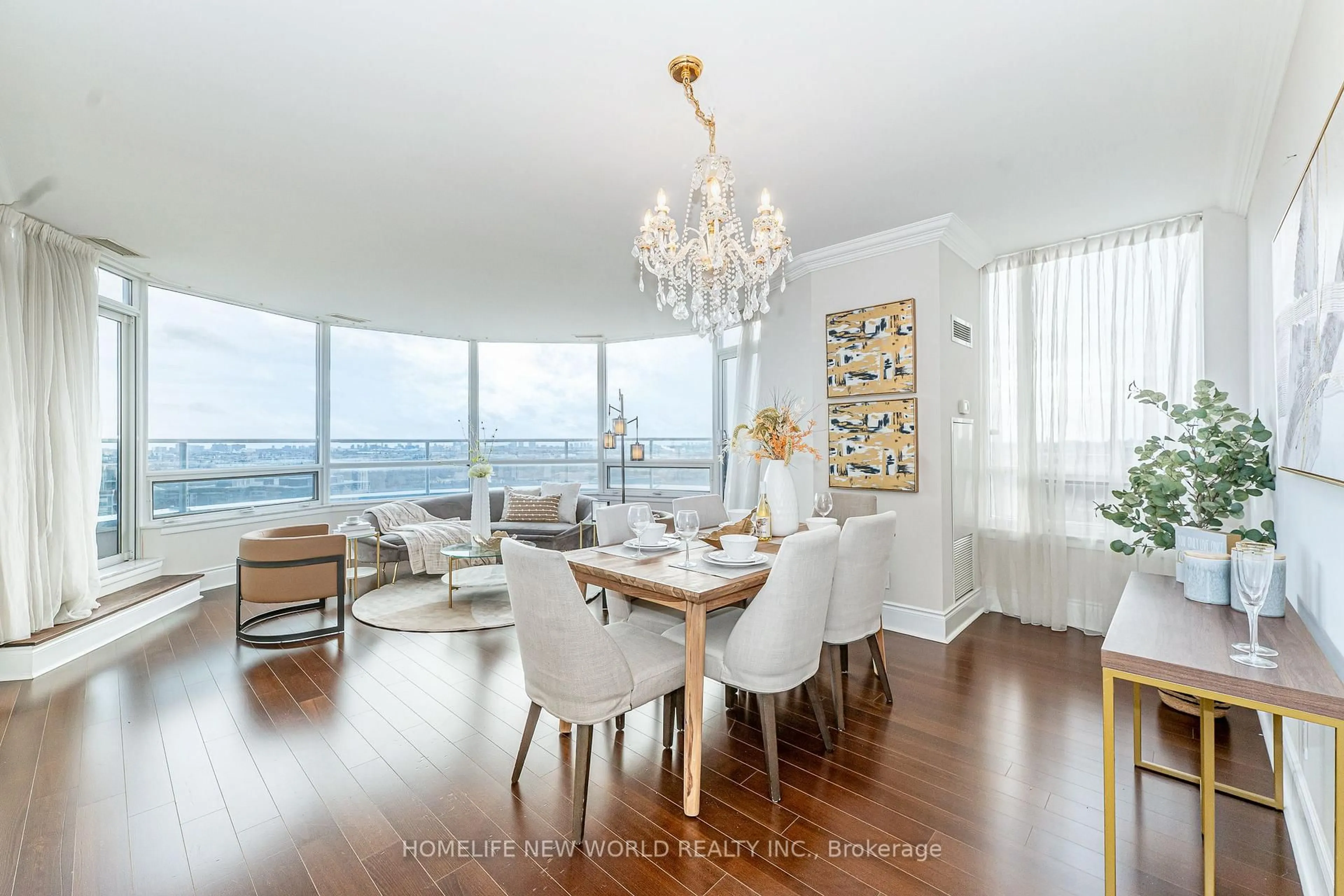 Dining room, wood/laminate floor for 23 Cox Blvd #Ph63, Markham Ontario L3R 7Z9