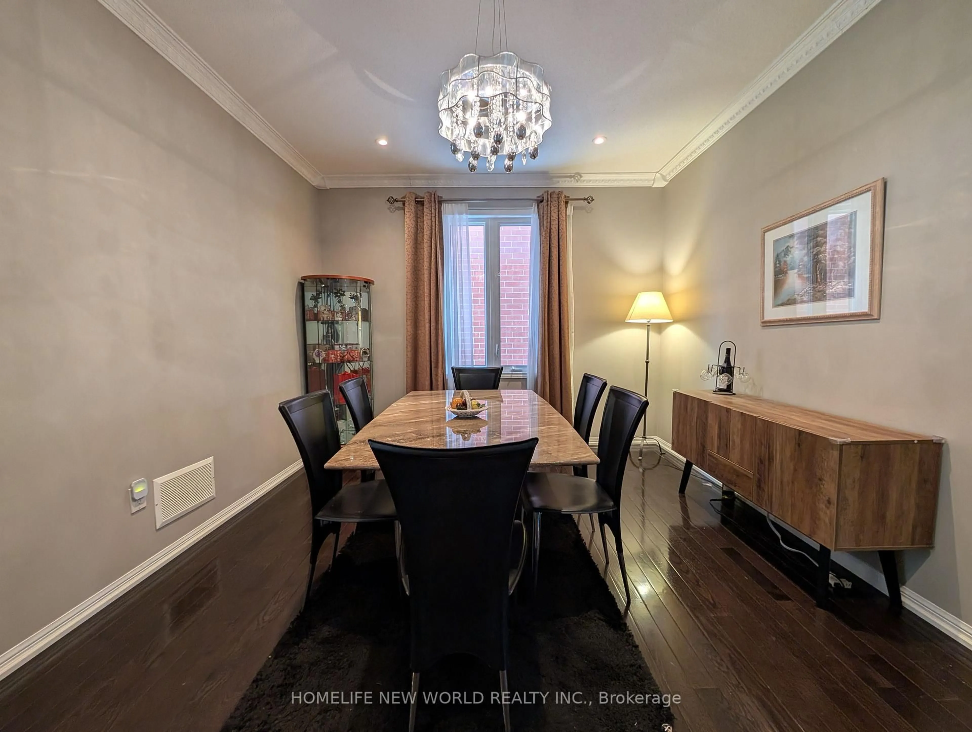 Dining room, wood/laminate floor for 105 James Parrott Ave, Markham Ontario L6E 2B3