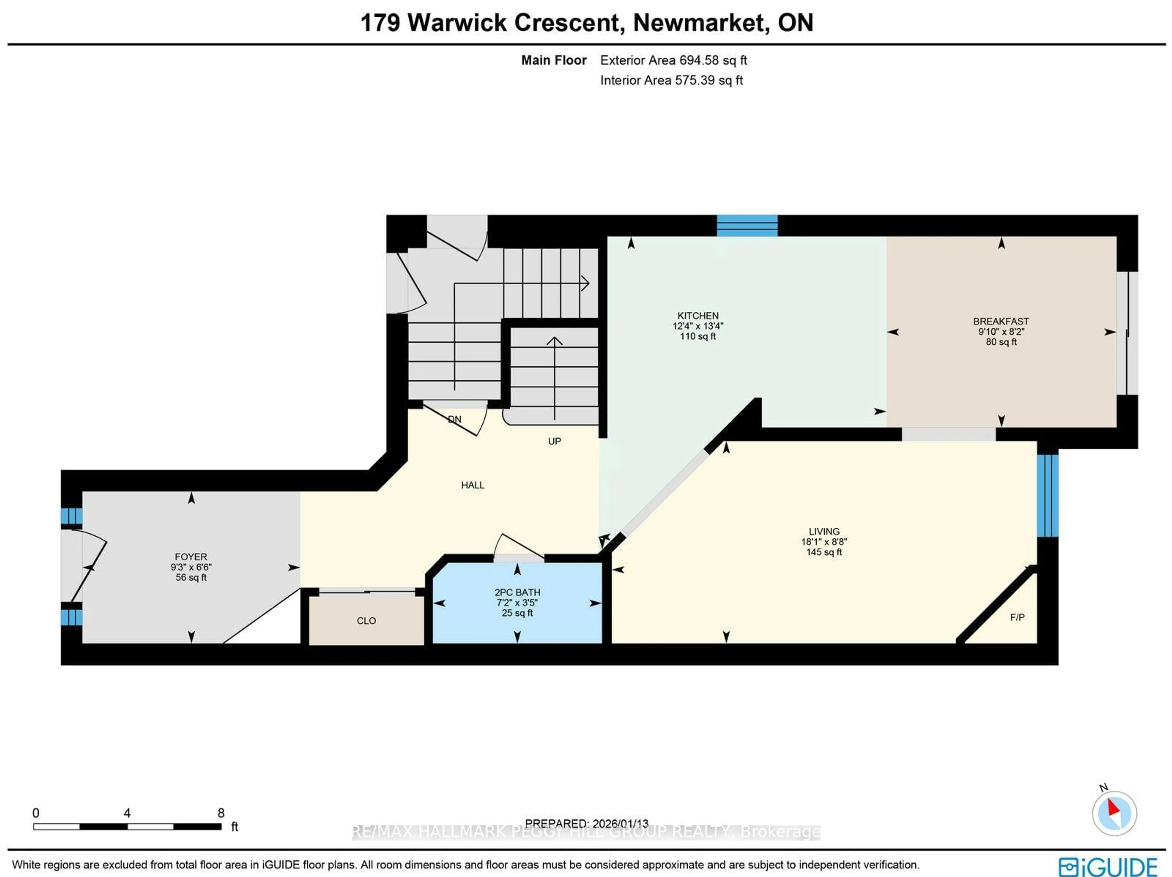 Floor plan for 179 Warwick Cres, Newmarket Ontario L3X 2S3