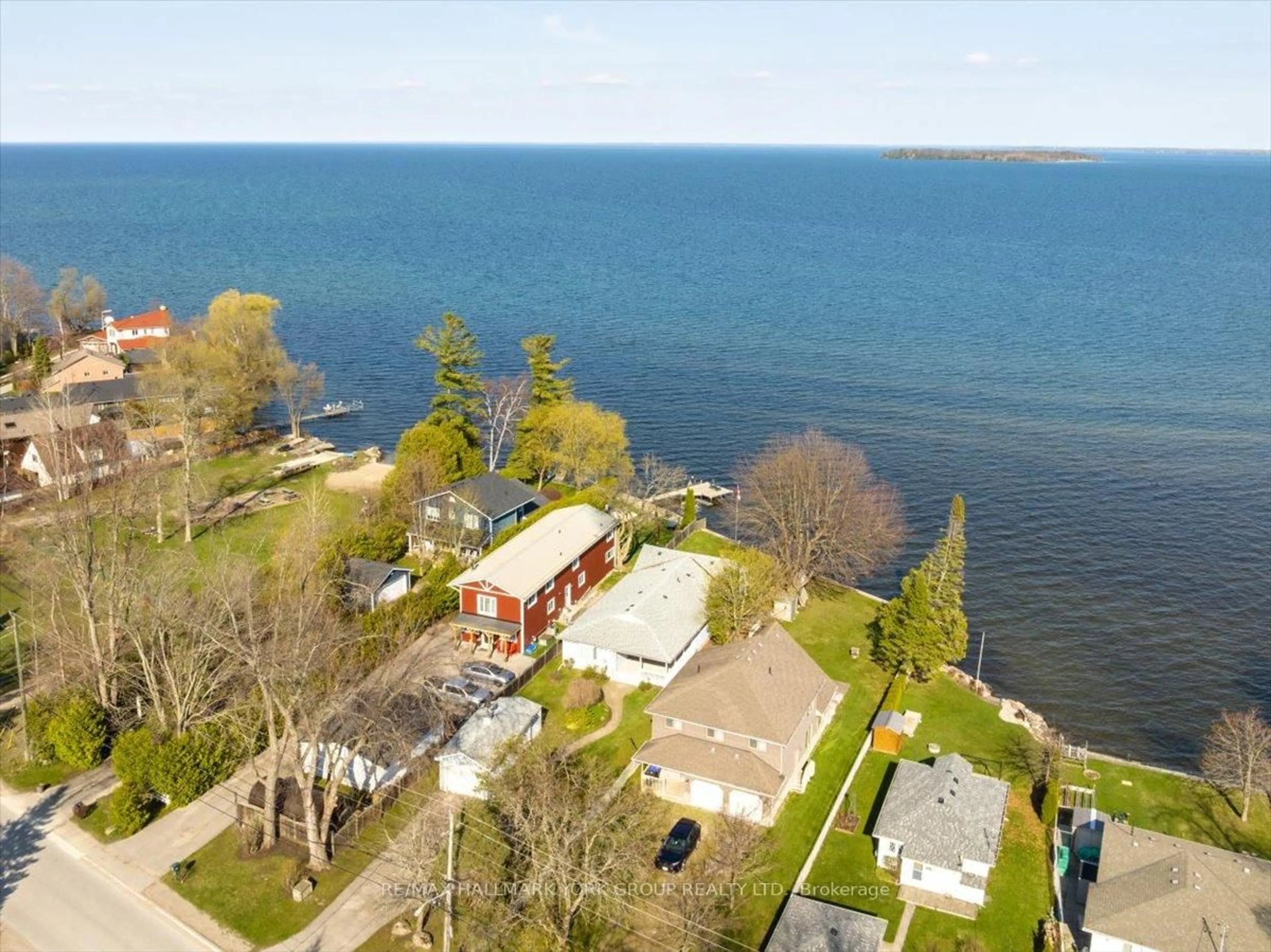 A pic from outside/outdoor area/front of a property/back of a property/a pic from drone, water/lake/river/ocean view for 2525 Leonard St, Innisfil Ontario L9S 3T7