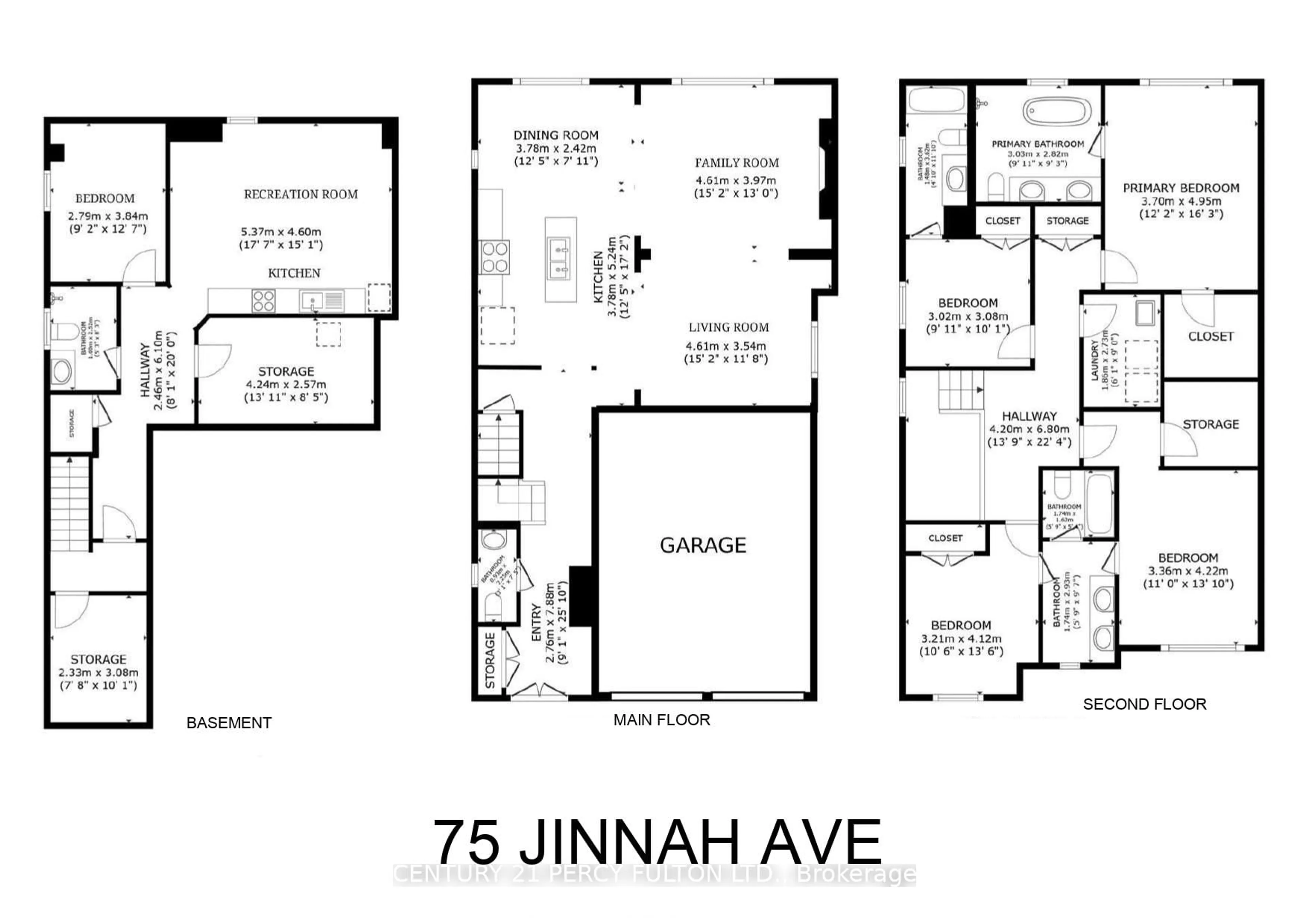 Floor plan for 75 Jinnah Ave, Markham Ontario L3S 0G3