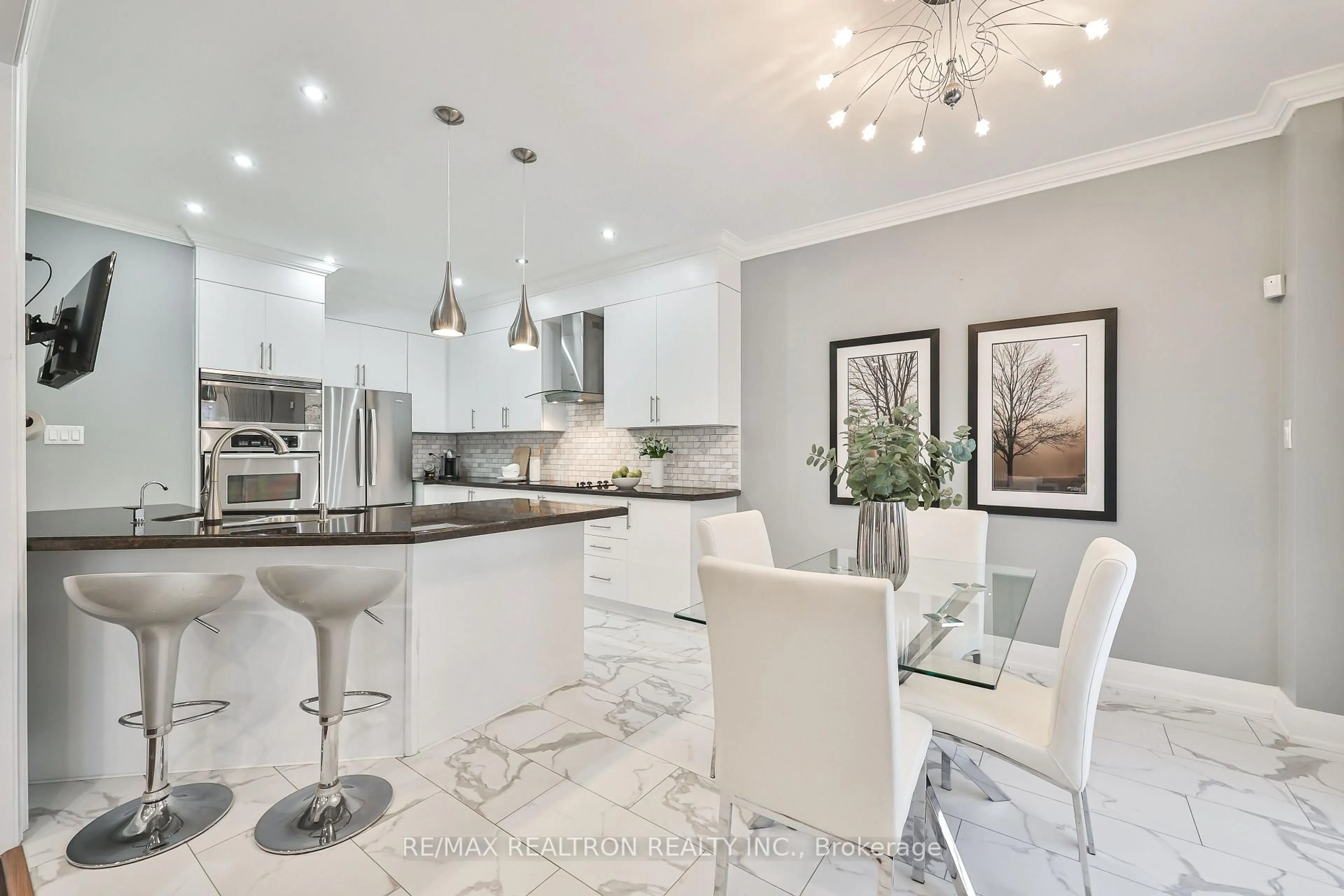 Contemporary kitchen, ceramic/tile floor for 14 Daphnia Dr, Vaughan Ontario L4J 8X1