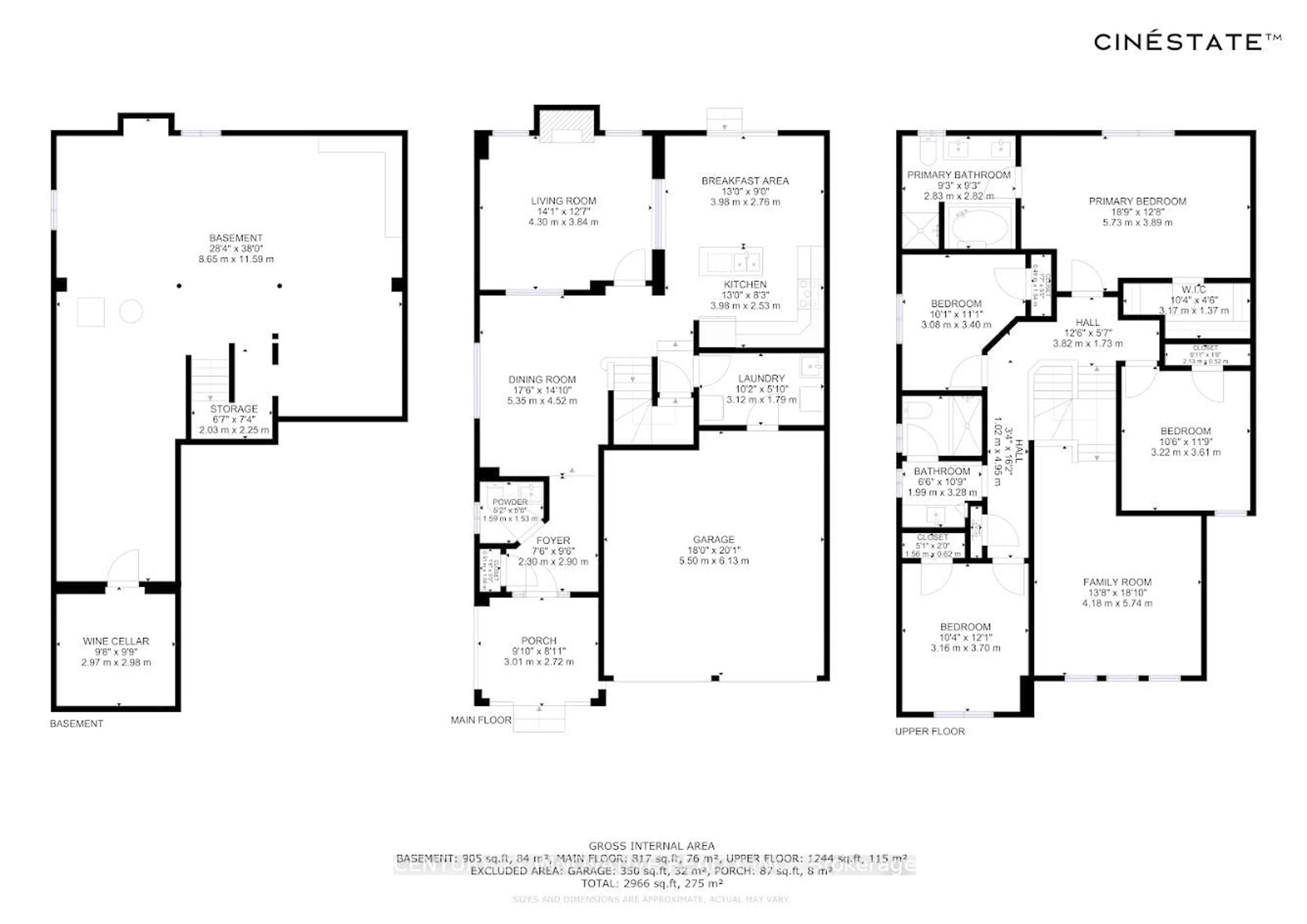 Floor plan for 917 Joe Persechini Dr, Newmarket Ontario L3X 2Y8