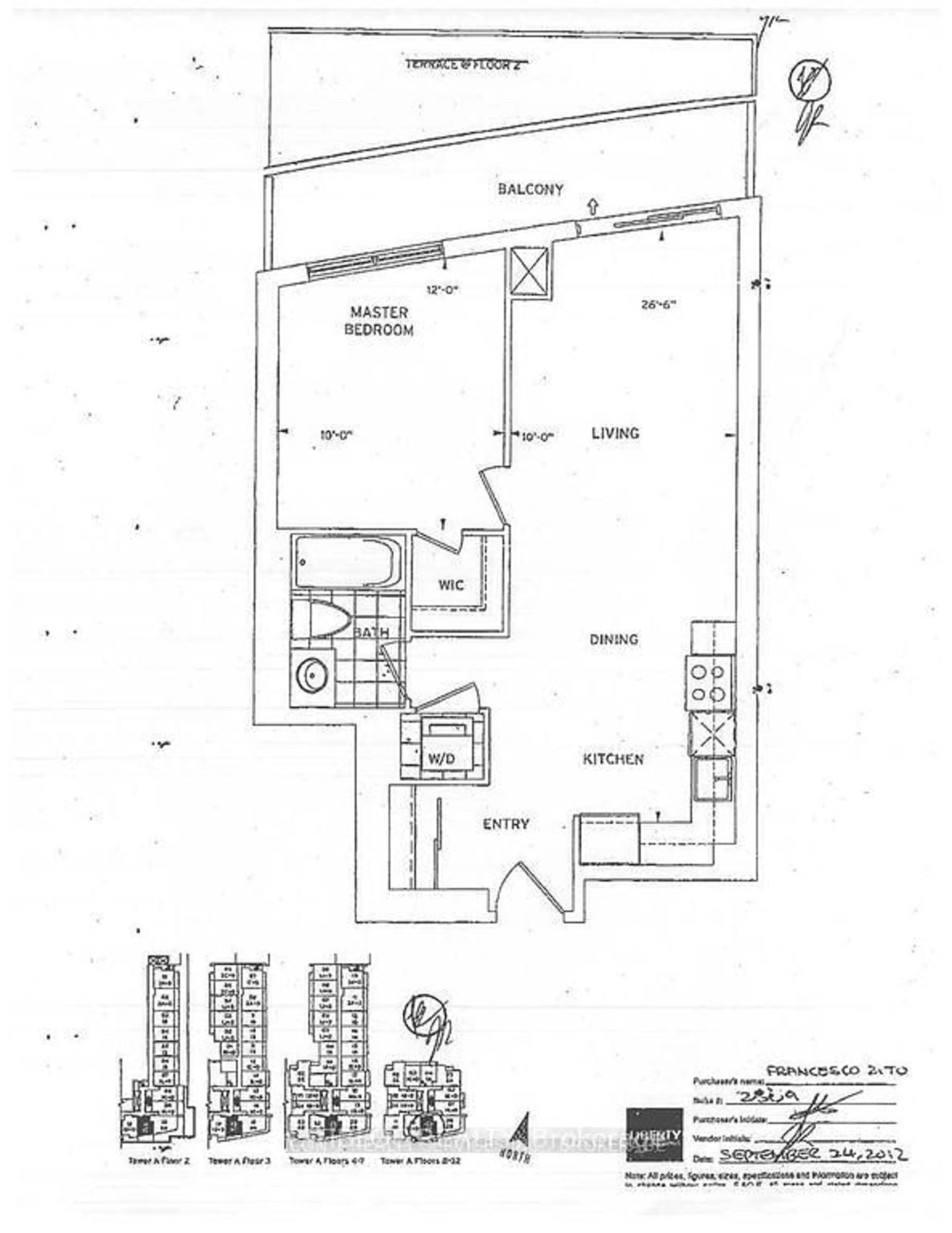 Floor plan for 3600 Highway 7 Rd #2309, Vaughan Ontario L4L 0G7