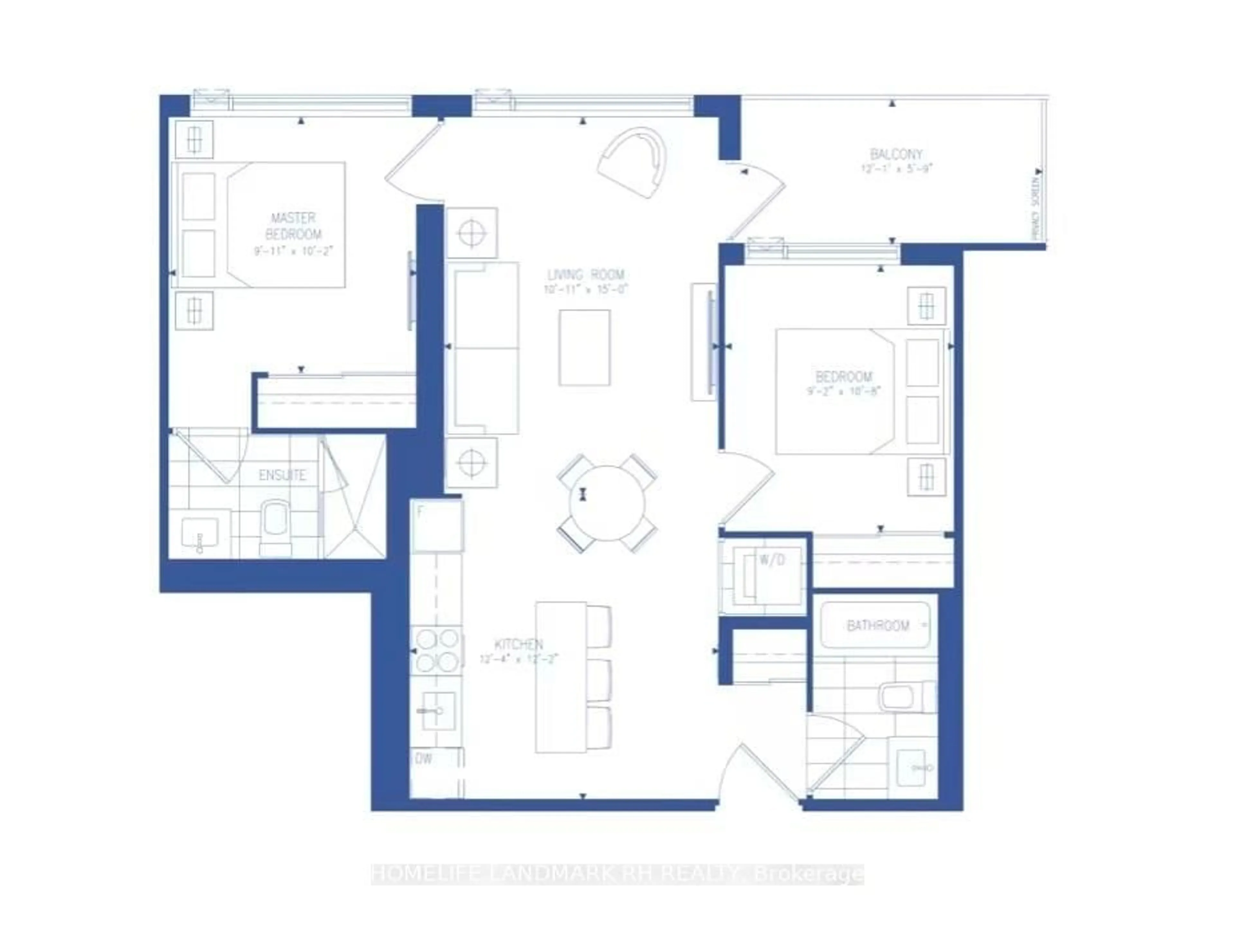 Floor plan for 2 David Eyer Rd #626, Richmond Hill Ontario L4S 0N6