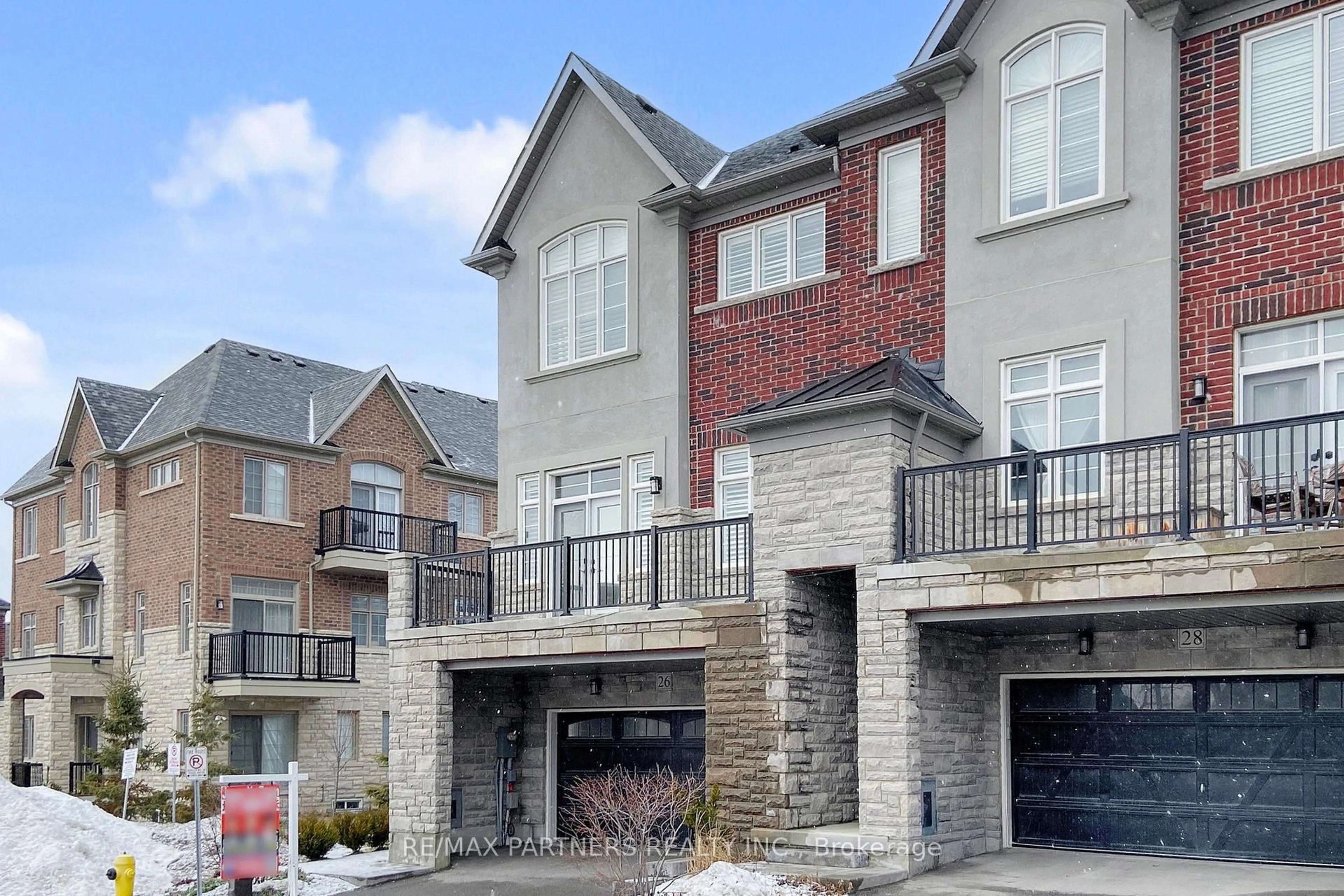 Home with brick exterior material, street for 26 Island Green Lane, Markham Ontario L6C 0Y7