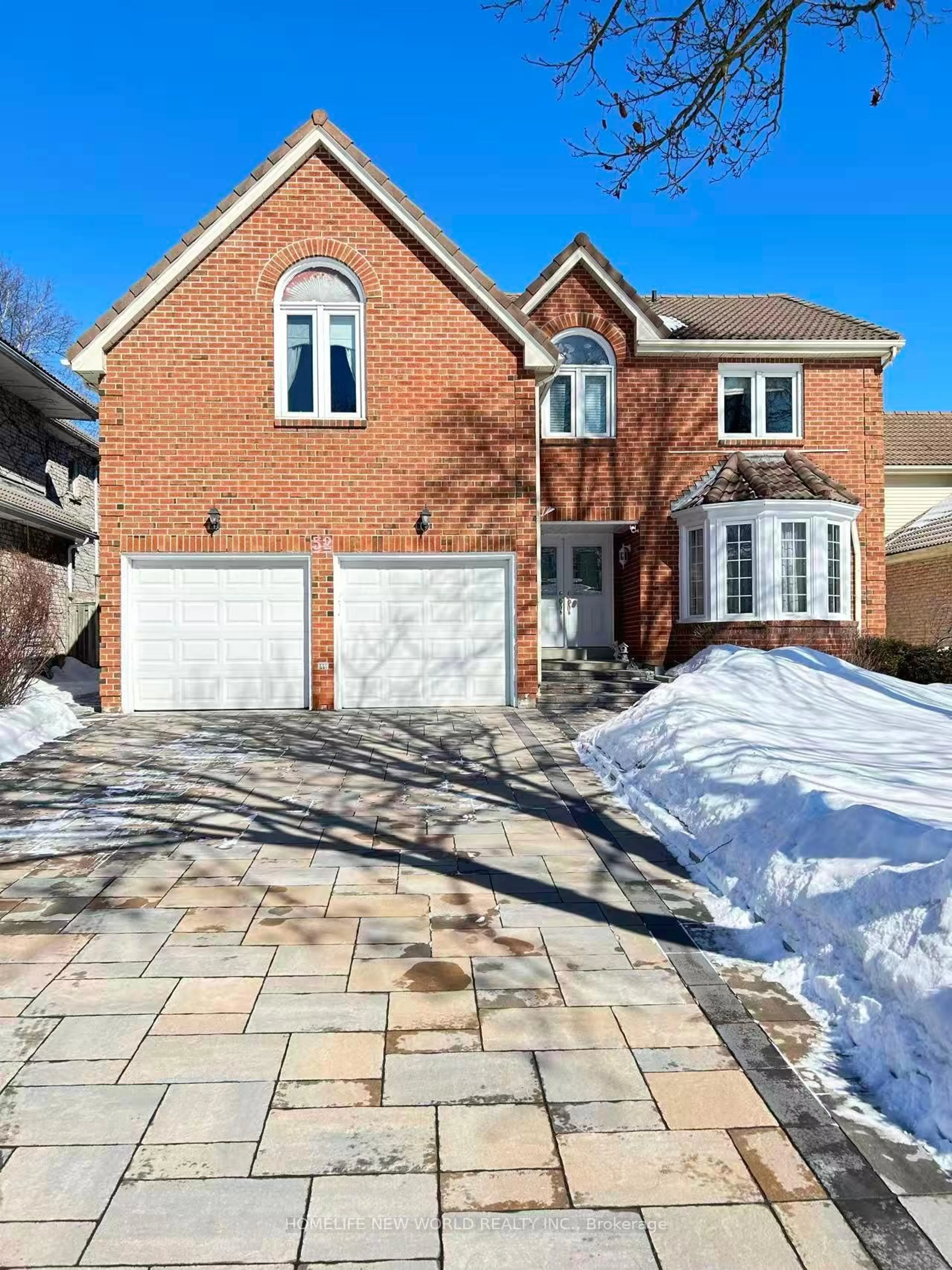 Home with brick exterior material, street for 32 Halstead Dr, Markham Ontario L3R 7Z7