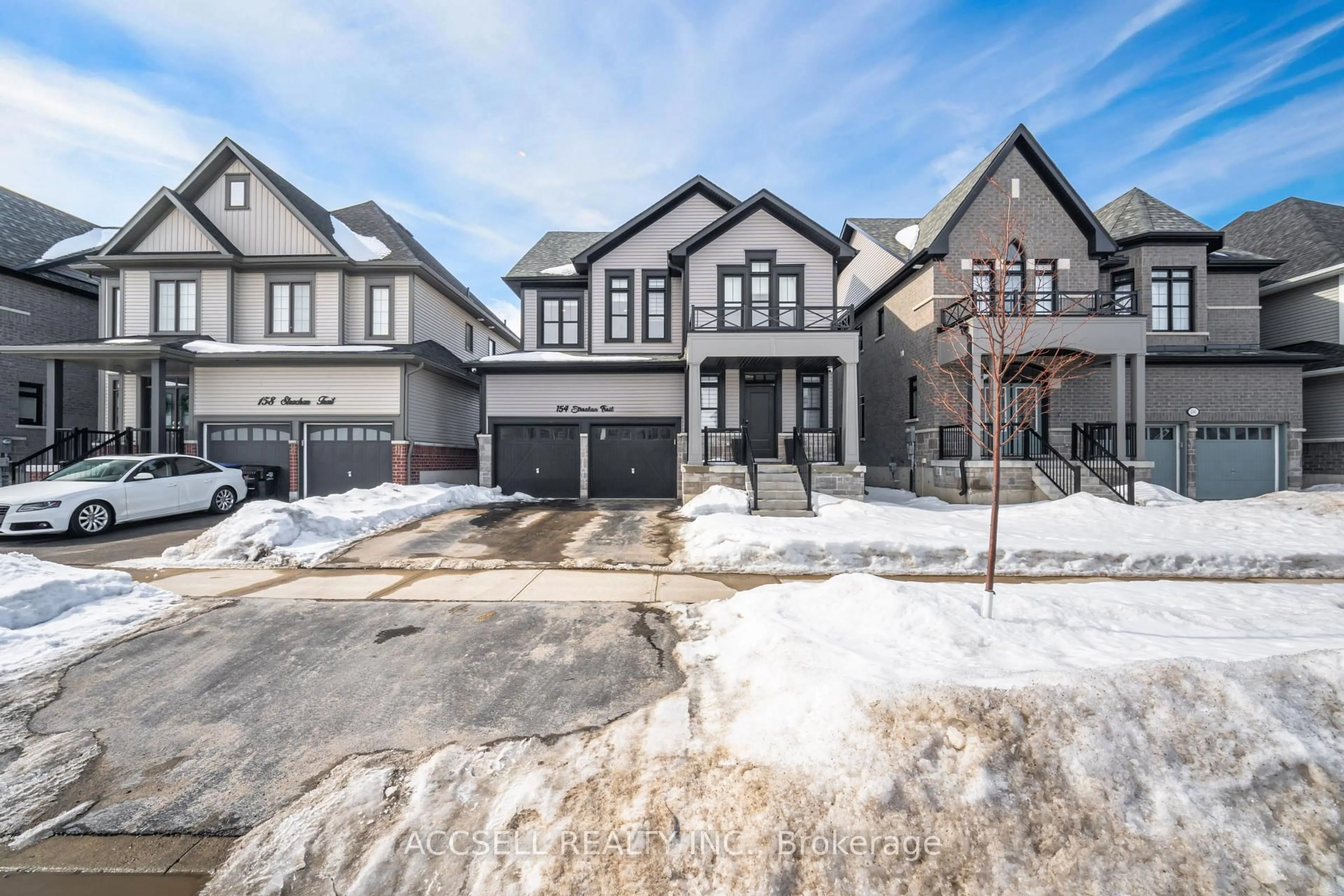 Home with brick exterior material, street for 154 Strachan Tr, New Tecumseth Ontario L0G 1A0