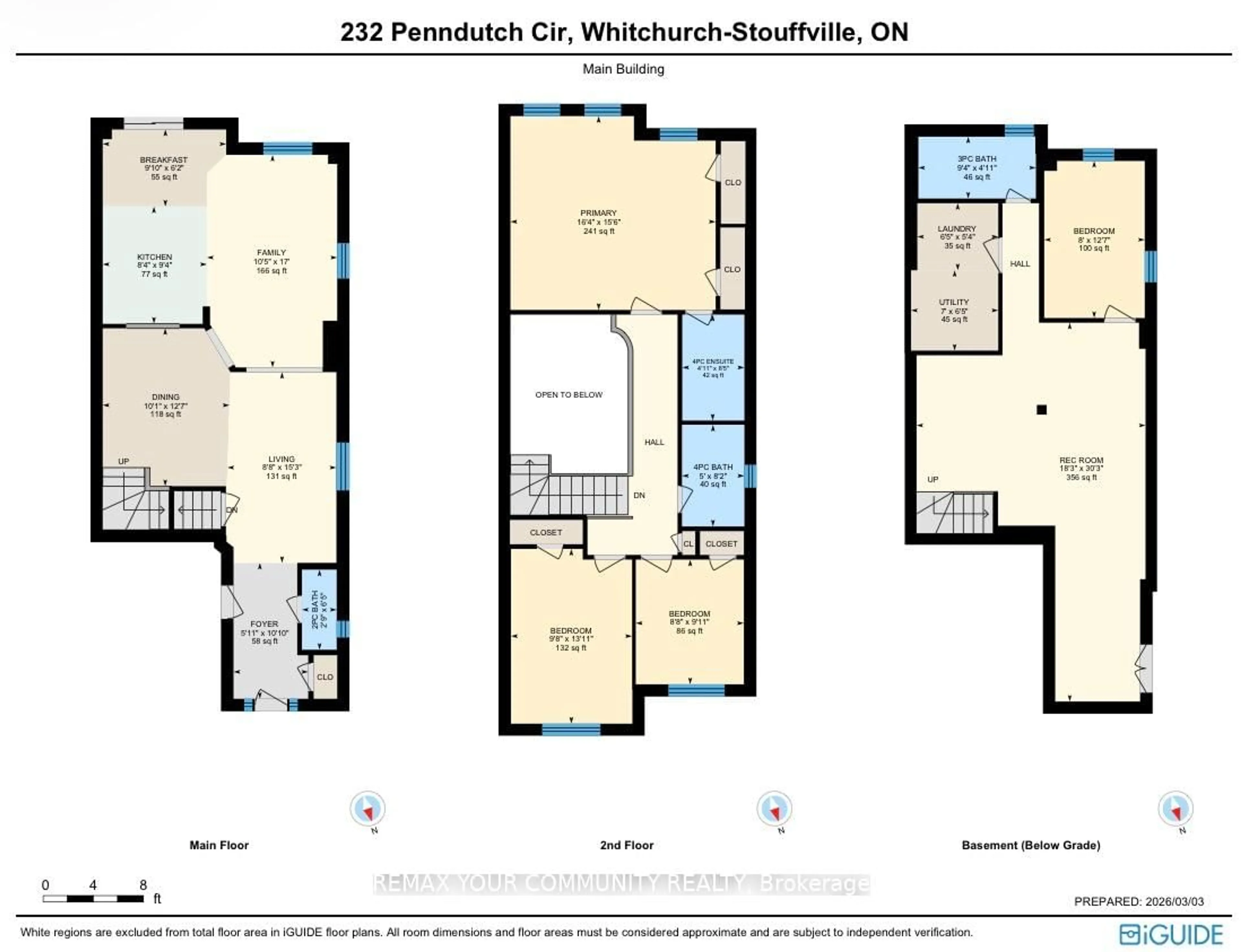 Floor plan for 232 Penndutch Circ, Whitchurch-Stouffville Ontario L4A 0P1