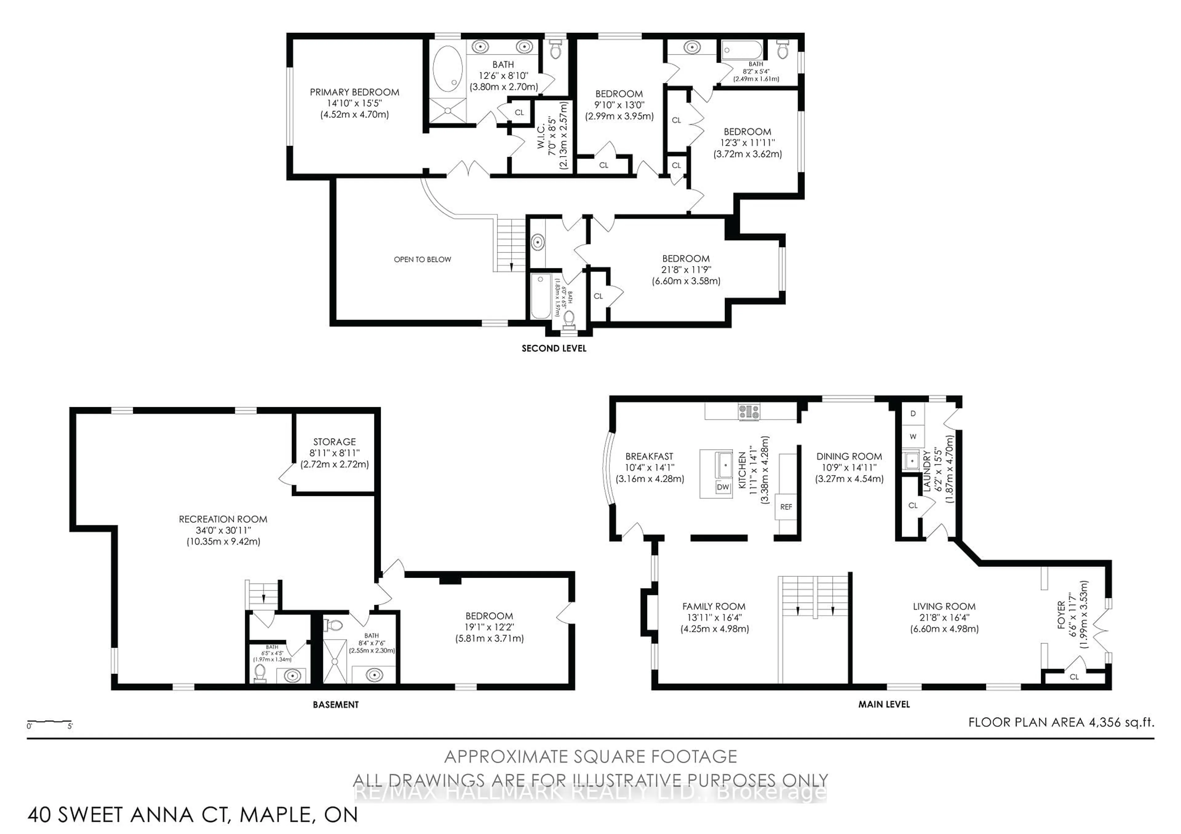 Floor plan for 40 Sweet Anna Crt, Vaughan Ontario L6A 4E3