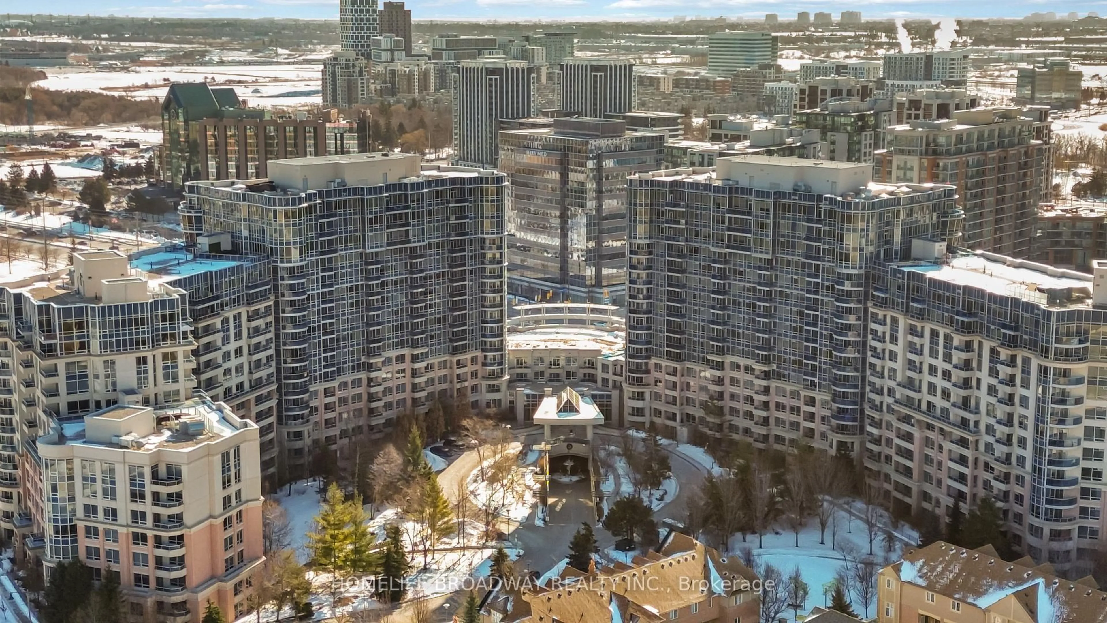 A pic from outside/outdoor area/front of a property/back of a property/a pic from drone, city buildings view from balcony for 23 Cox Blvd #263, Markham Ontario L3R 7Z9