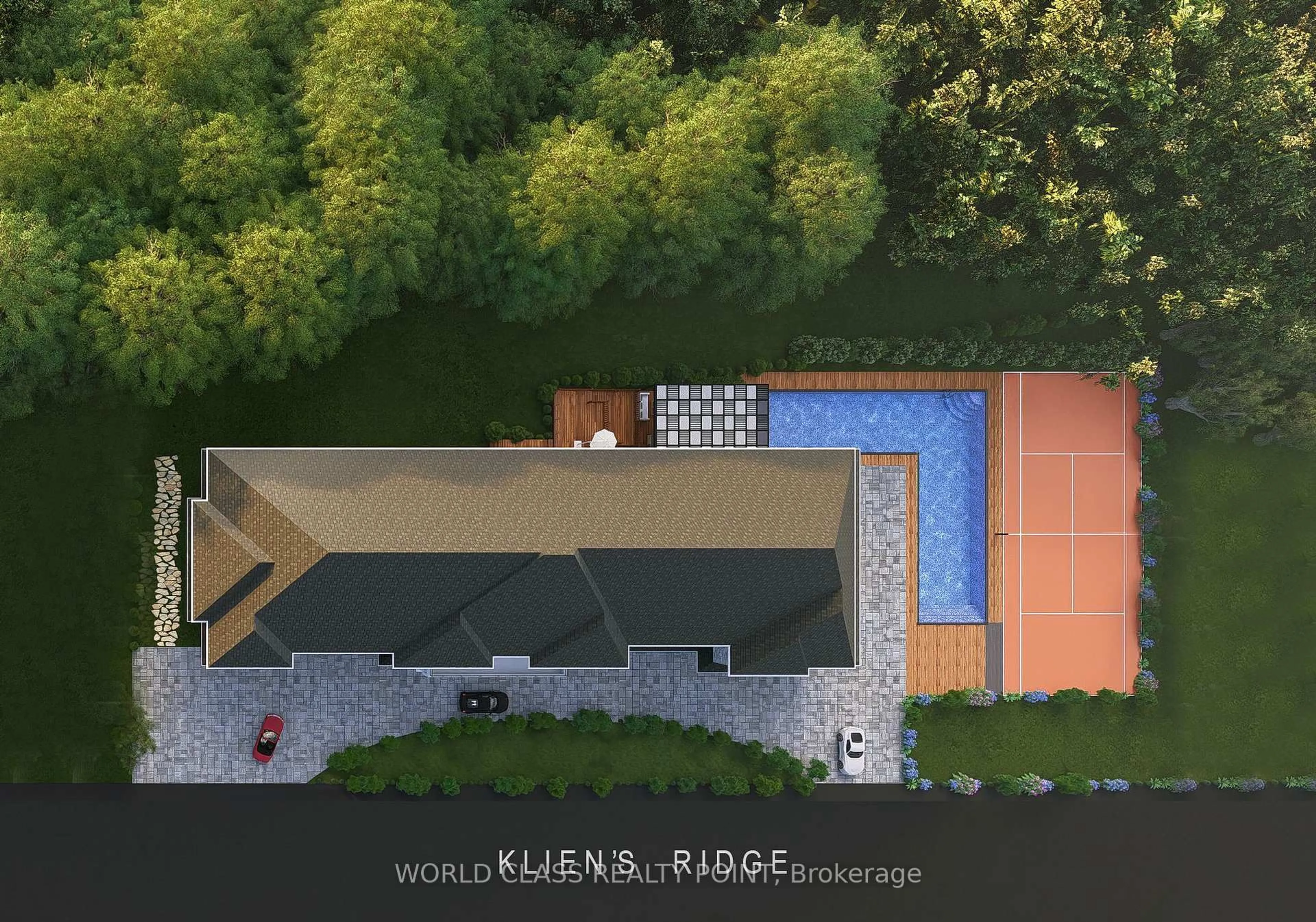 A pic from outside/outdoor area/front of a property/back of a property/a pic from drone, unknown for 60 Kleins Rdge, Vaughan Ontario L0J 1C0