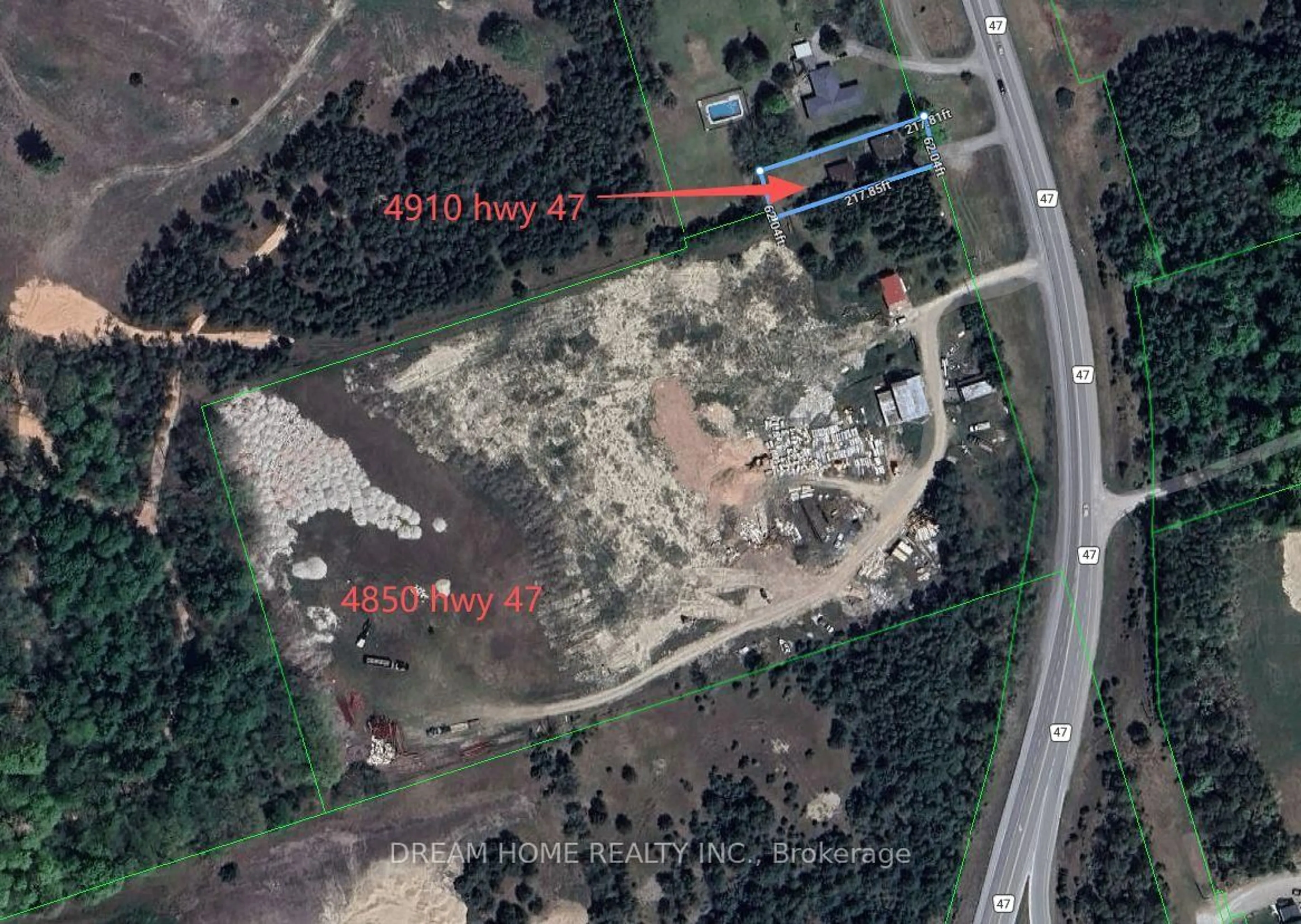 A pic from outside/outdoor area/front of a property/back of a property/a pic from drone, street for 4850 Hwy 47, Uxbridge Ontario L9P 1R4