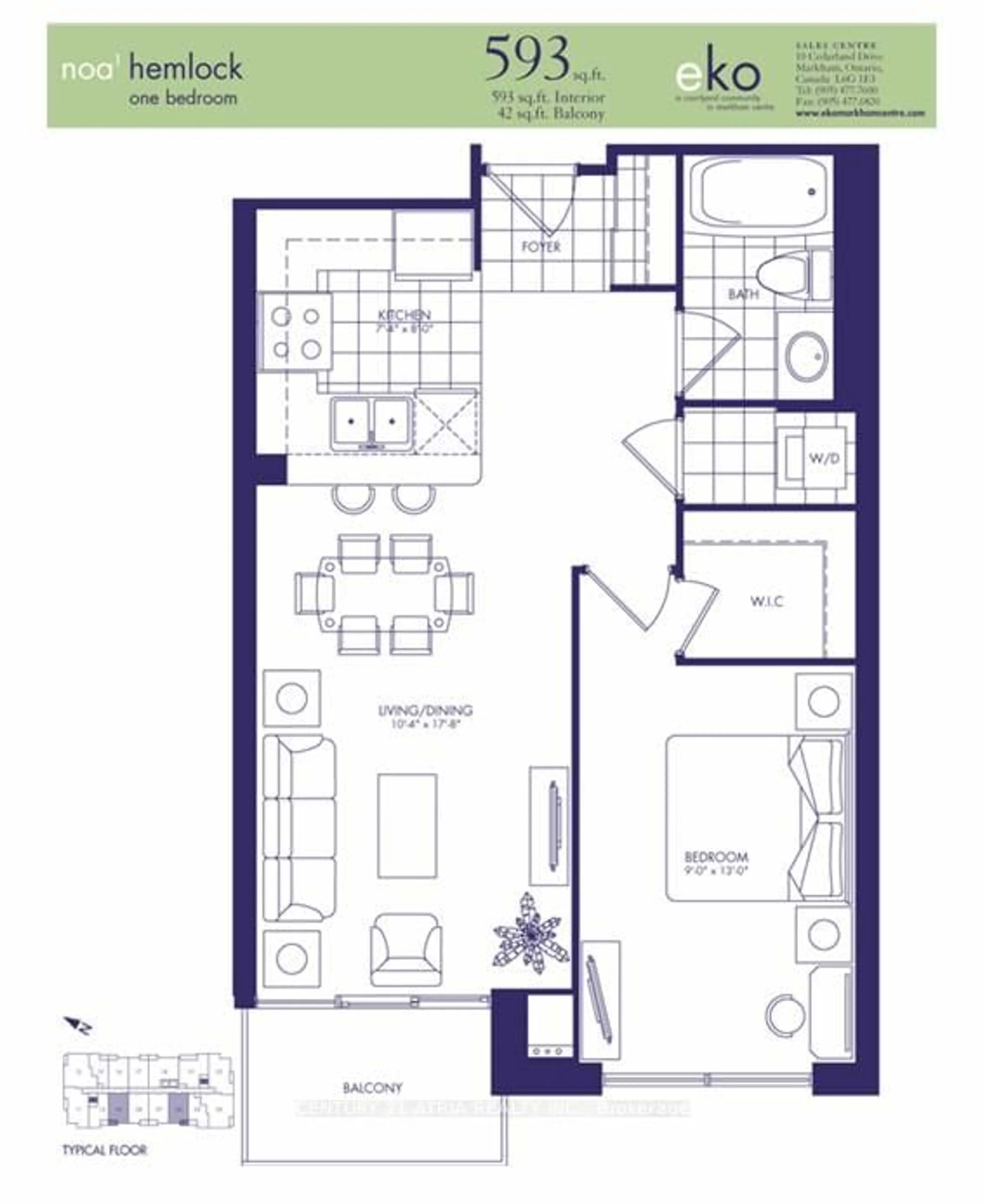 Floor plan for 55 South Town Centre Blvd #709, Markham Ontario L6G 0B1