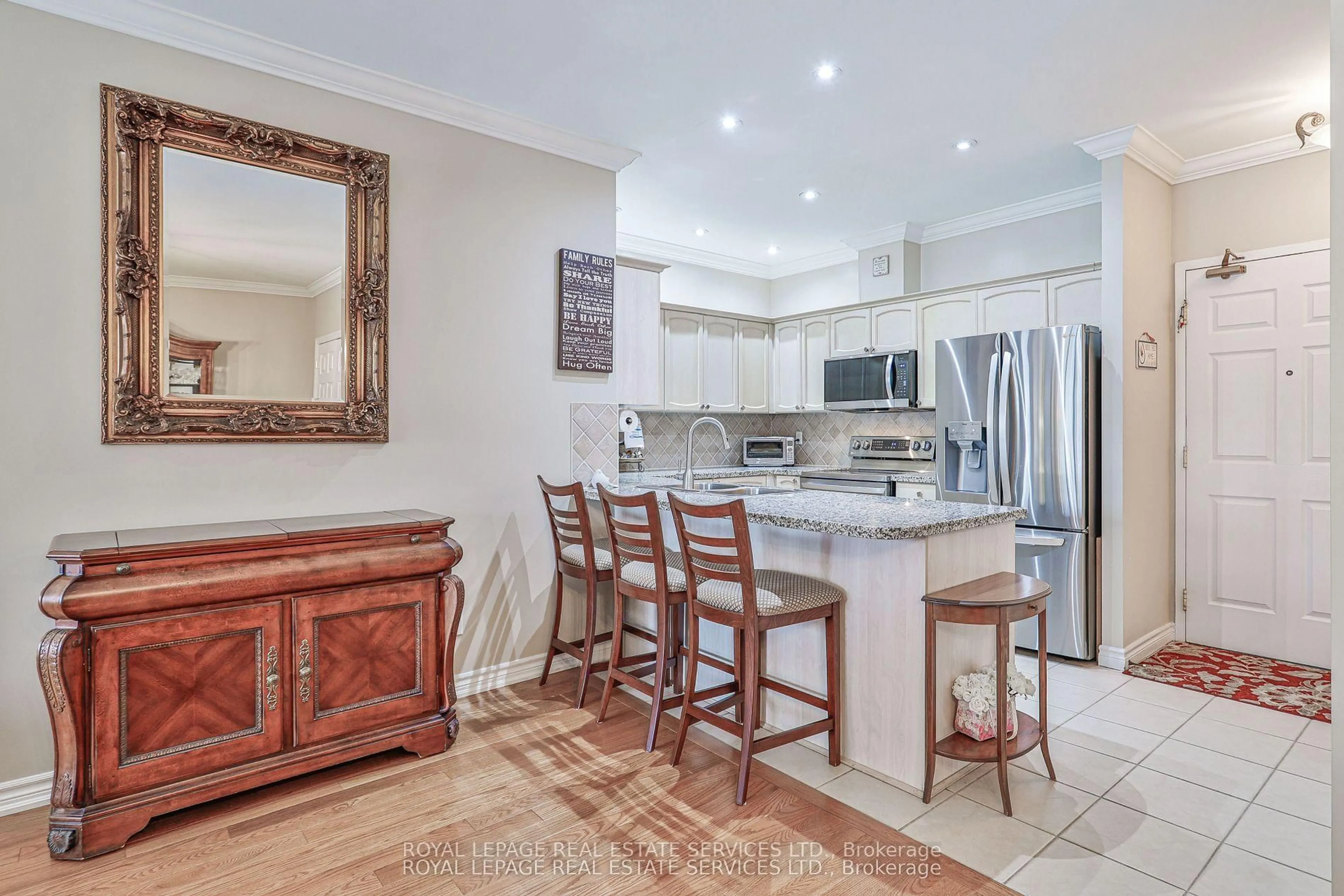 Open concept kitchen, ceramic/tile floor for 33 Wallace St #303, Vaughan Ontario L4L 2P2