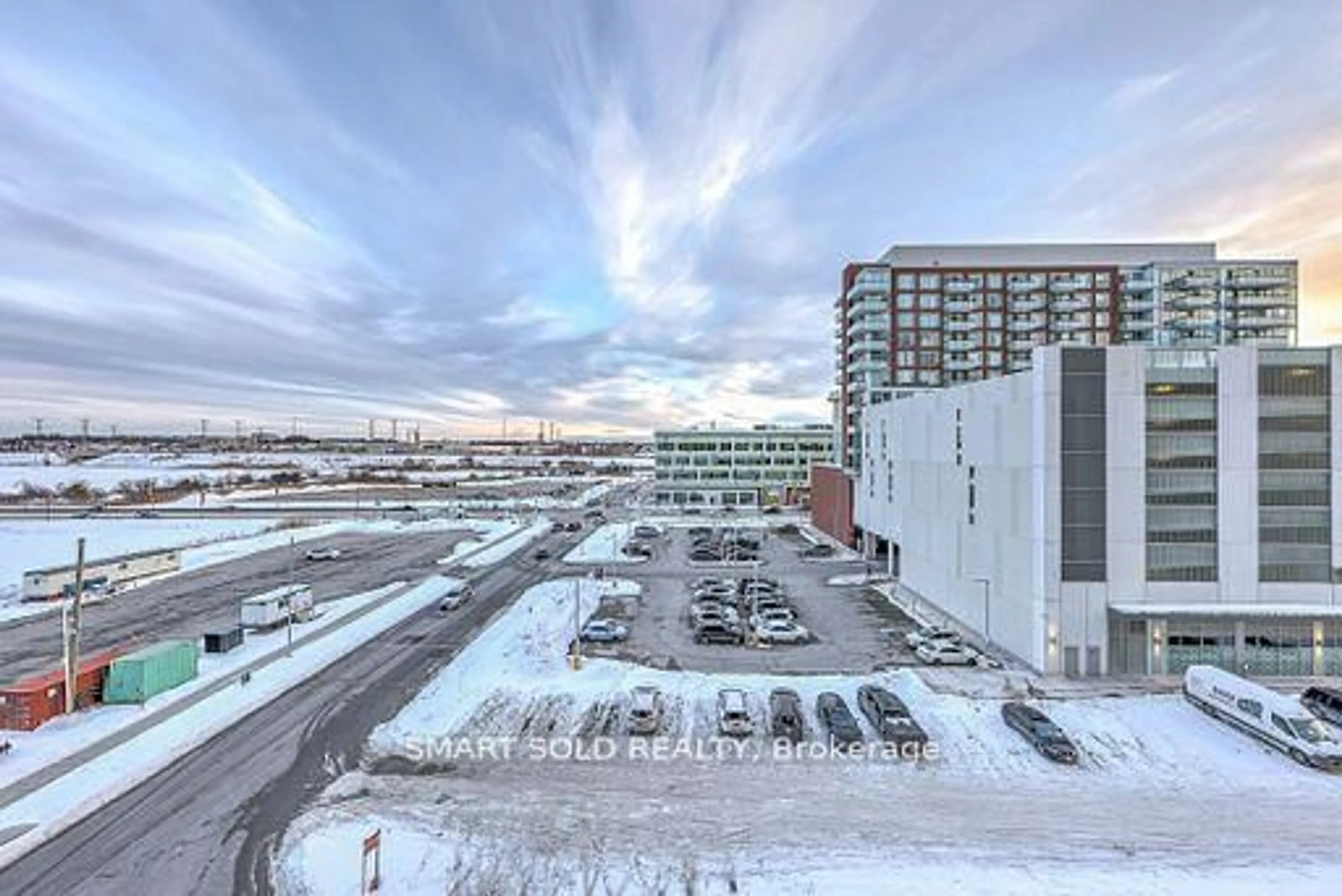 A pic from outside/outdoor area/front of a property/back of a property/a pic from drone, city buildings view from balcony for 38 Andre De Grasse St #D615, Markham Ontario L6G 0G4