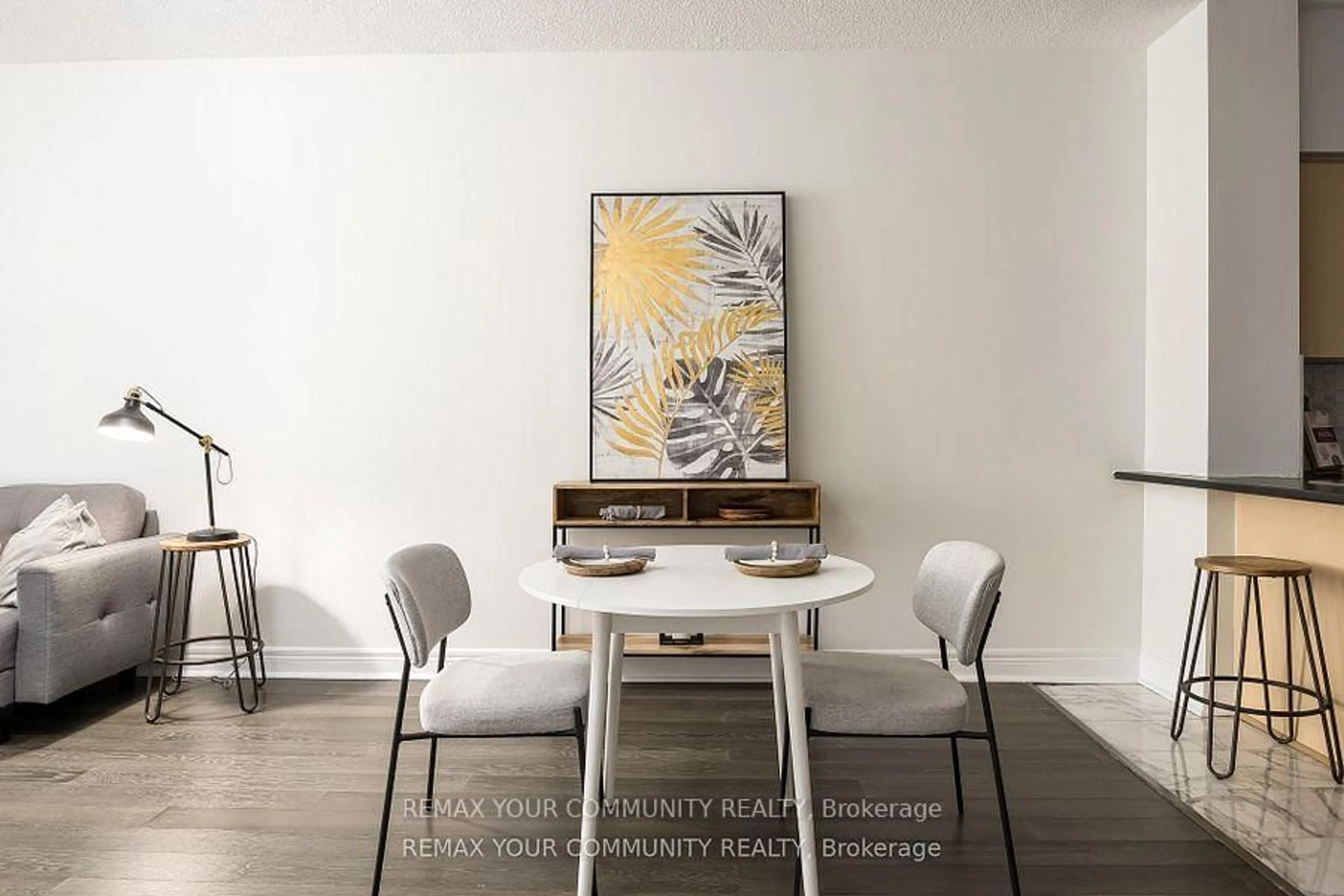 Dining room, wood/laminate floor for 48 Suncrest Blvd #111, Markham Ontario L3T 7Y6