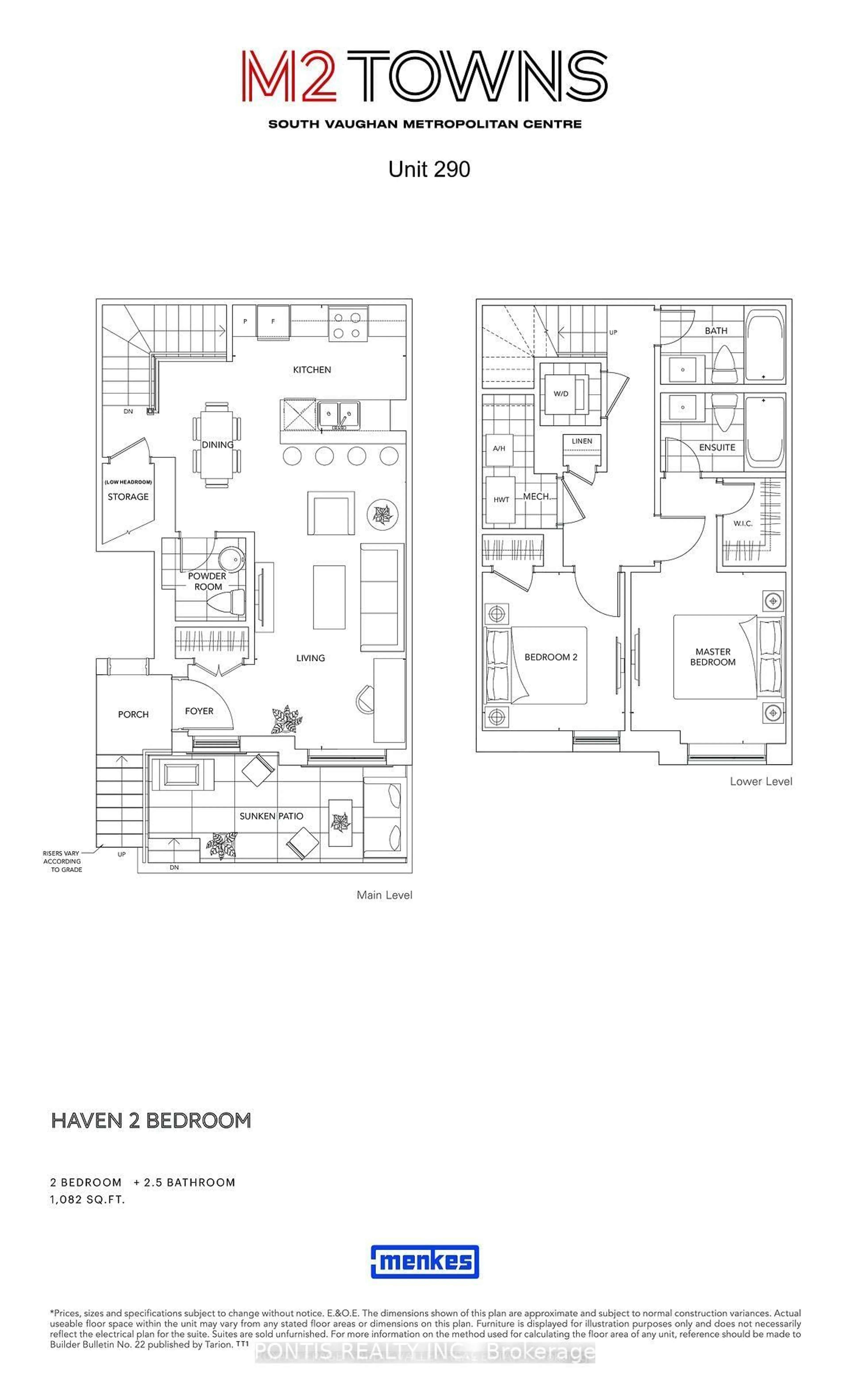 Floor plan for 141 Honeycrisp Cres #TH 200, Vaughan Ontario L4K 0N6