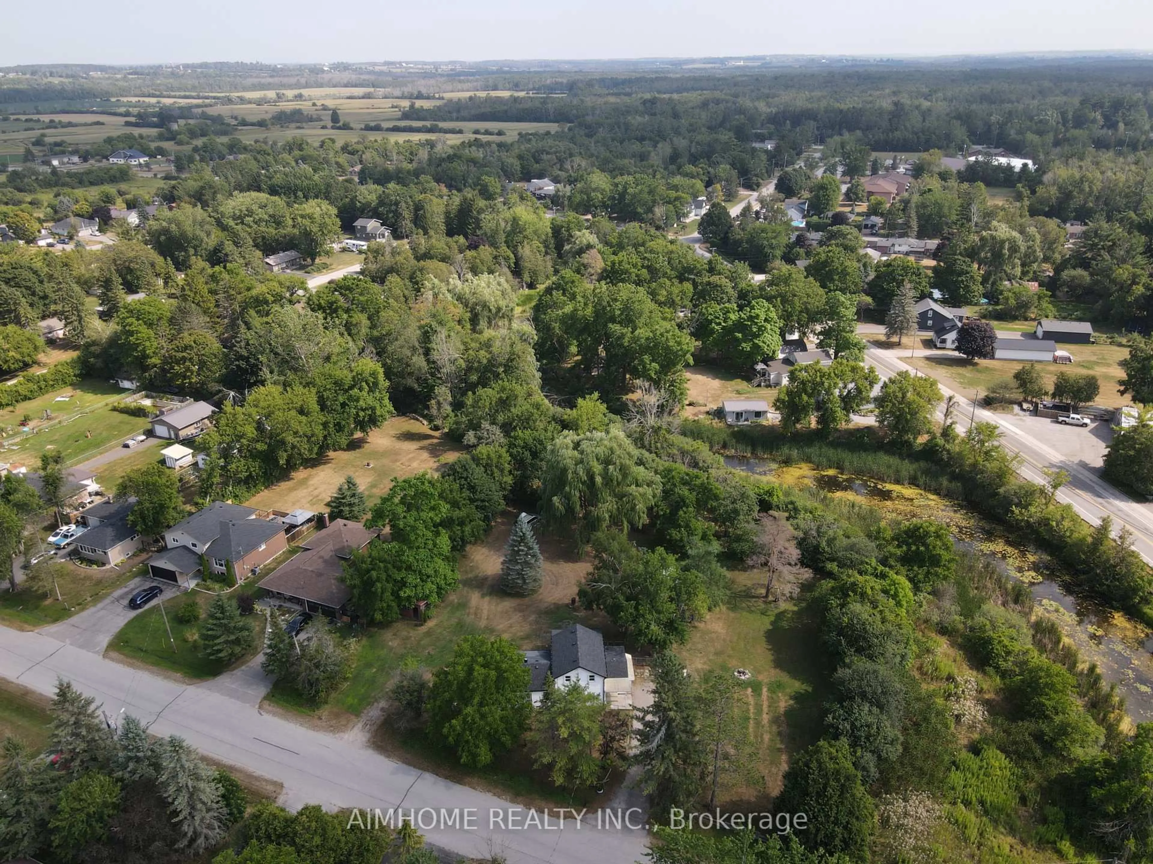 A pic from outside/outdoor area/front of a property/back of a property/a pic from drone, forest/trees view for 15 Main St, Georgina Ontario L0E 1N0