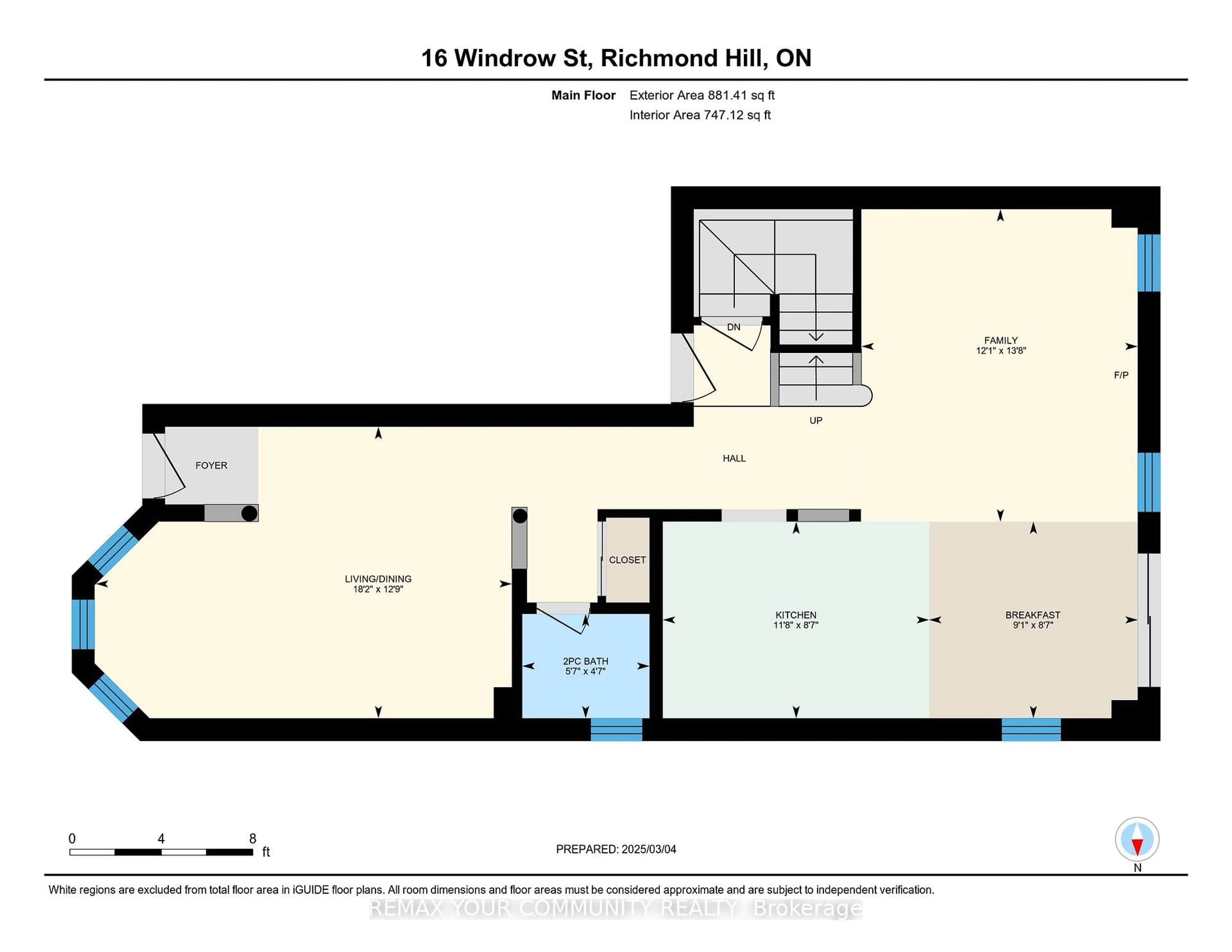Floor plan for 16 Windrow St, Richmond Hill Ontario L4E 0B6