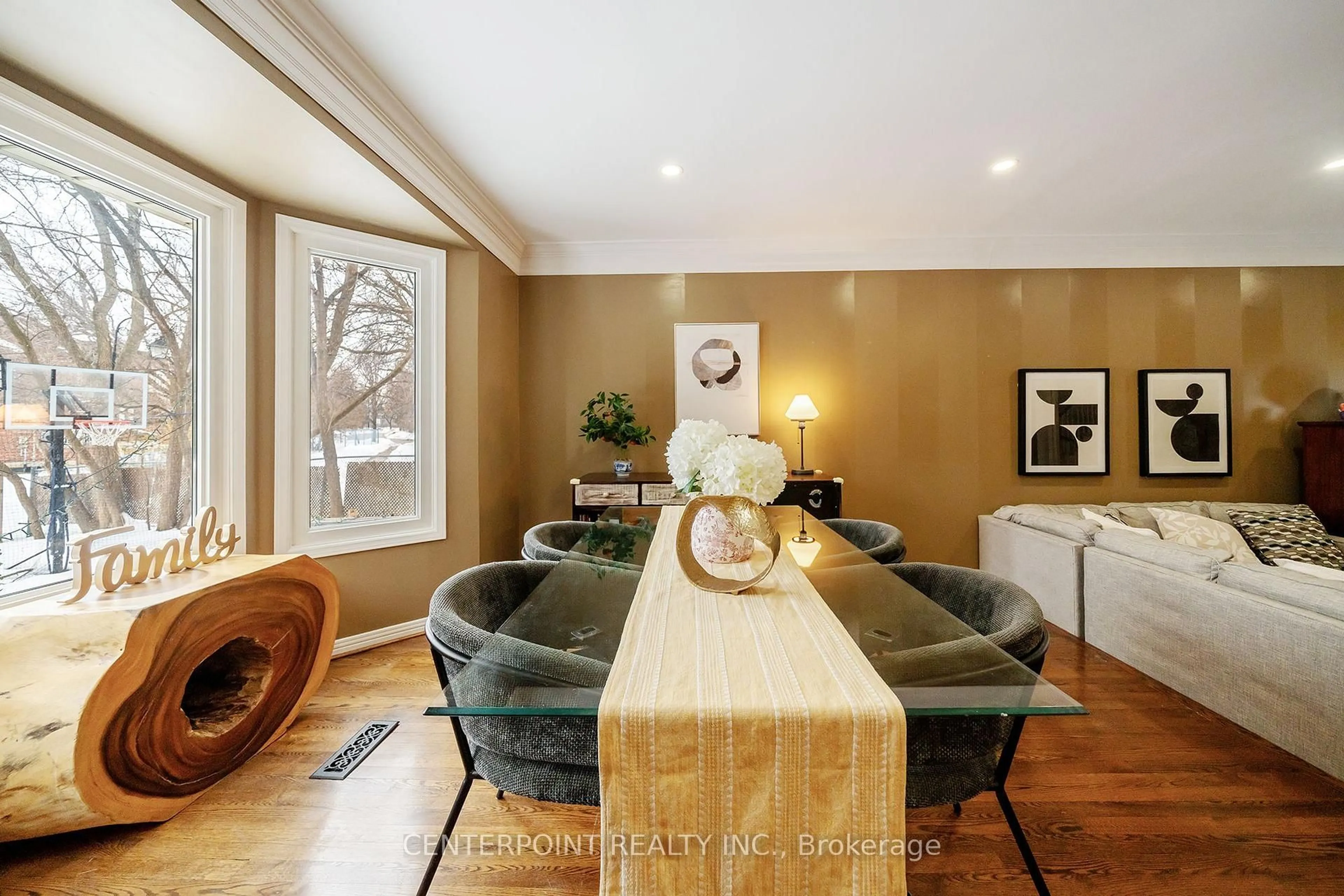 Dining room, wood/laminate floor for 49 Redwood Lane, Markham Ontario L3R 3Z1