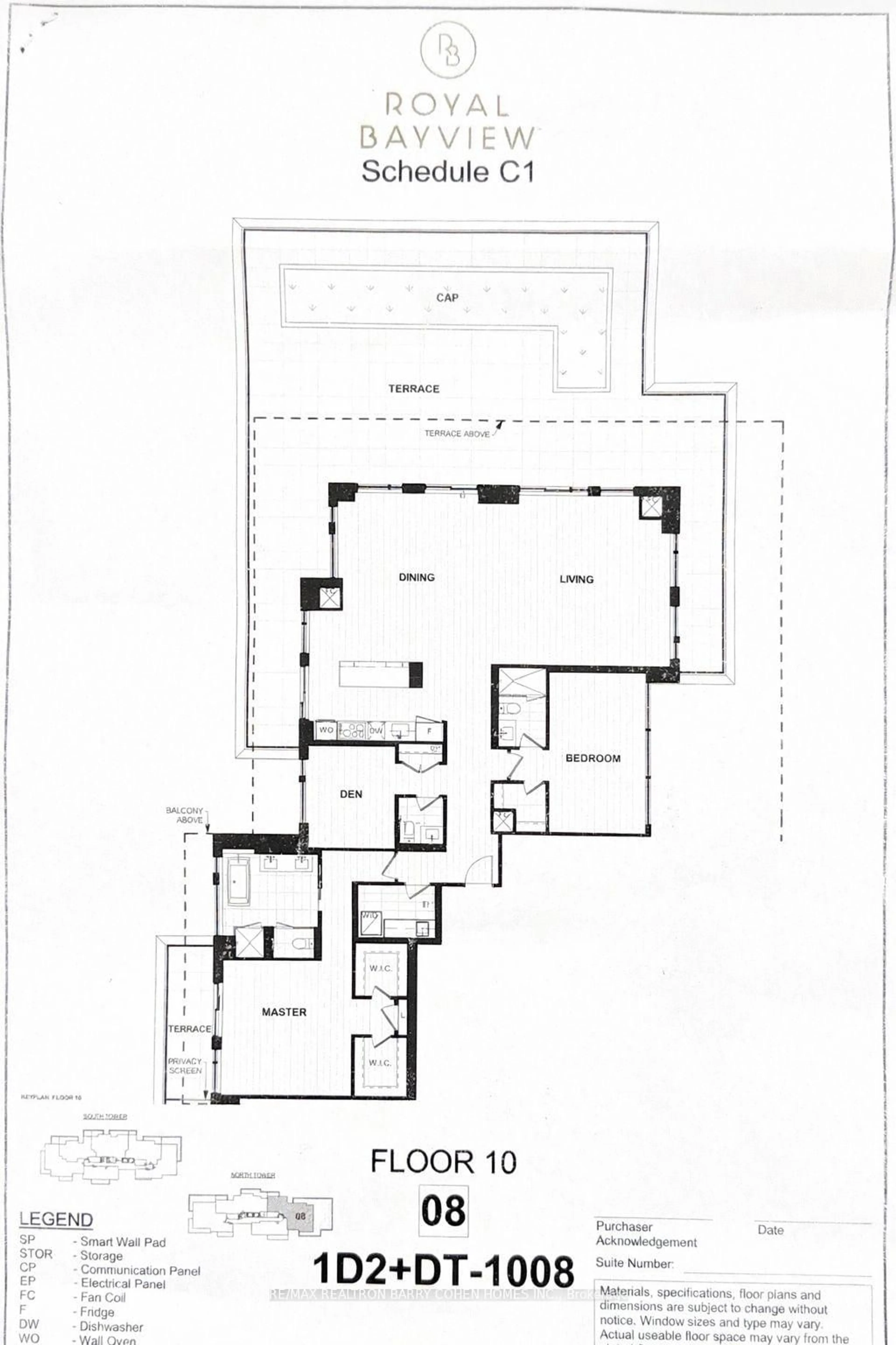 Floor plan for 397 Royal Orchard Blvd #1008, Markham Ontario L3T 0H3