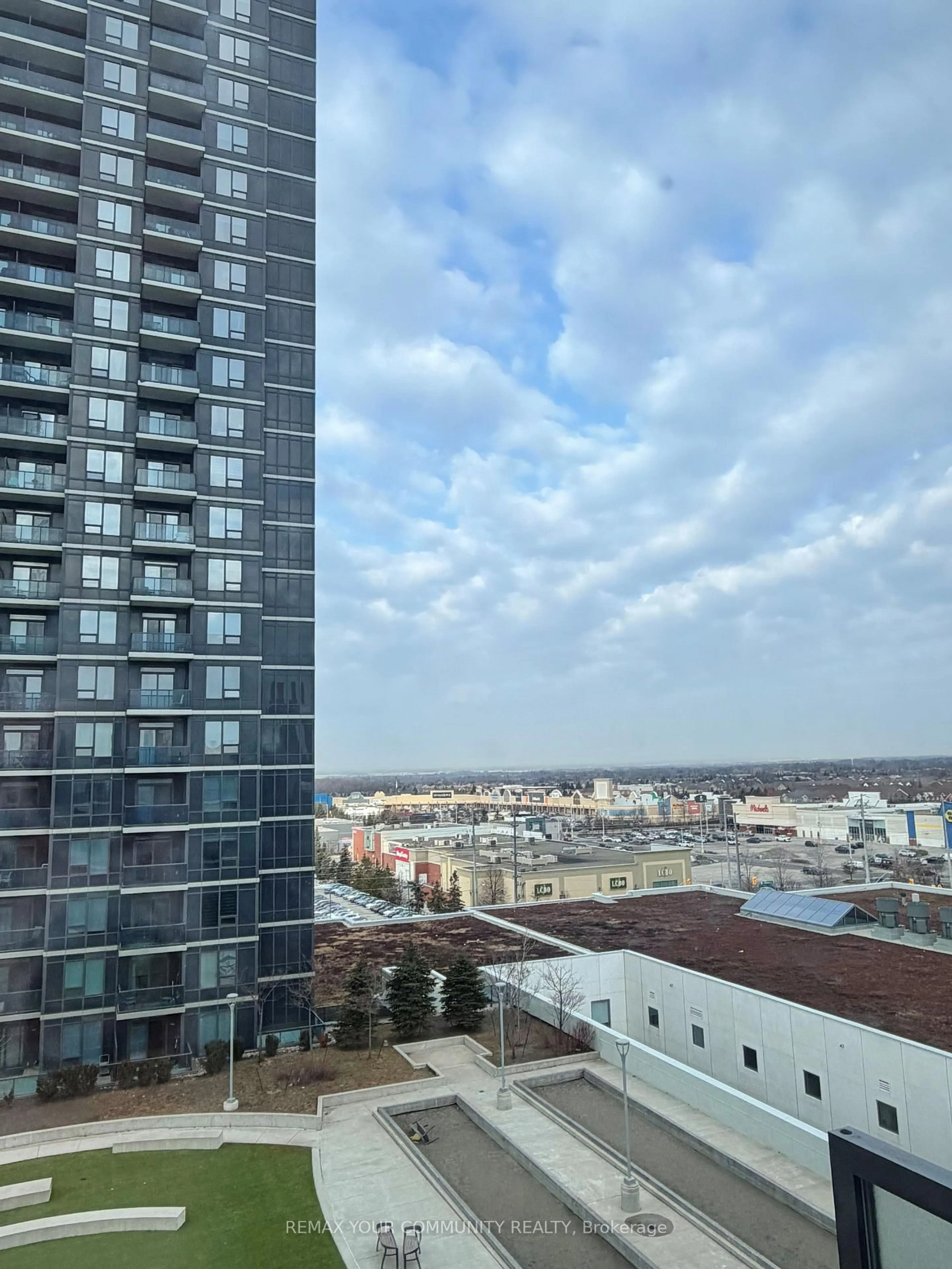 A pic from outside/outdoor area/front of a property/back of a property/a pic from drone, city buildings view from balcony for 3600 Highway 7 #706, Vaughan Ontario L4L 0G7