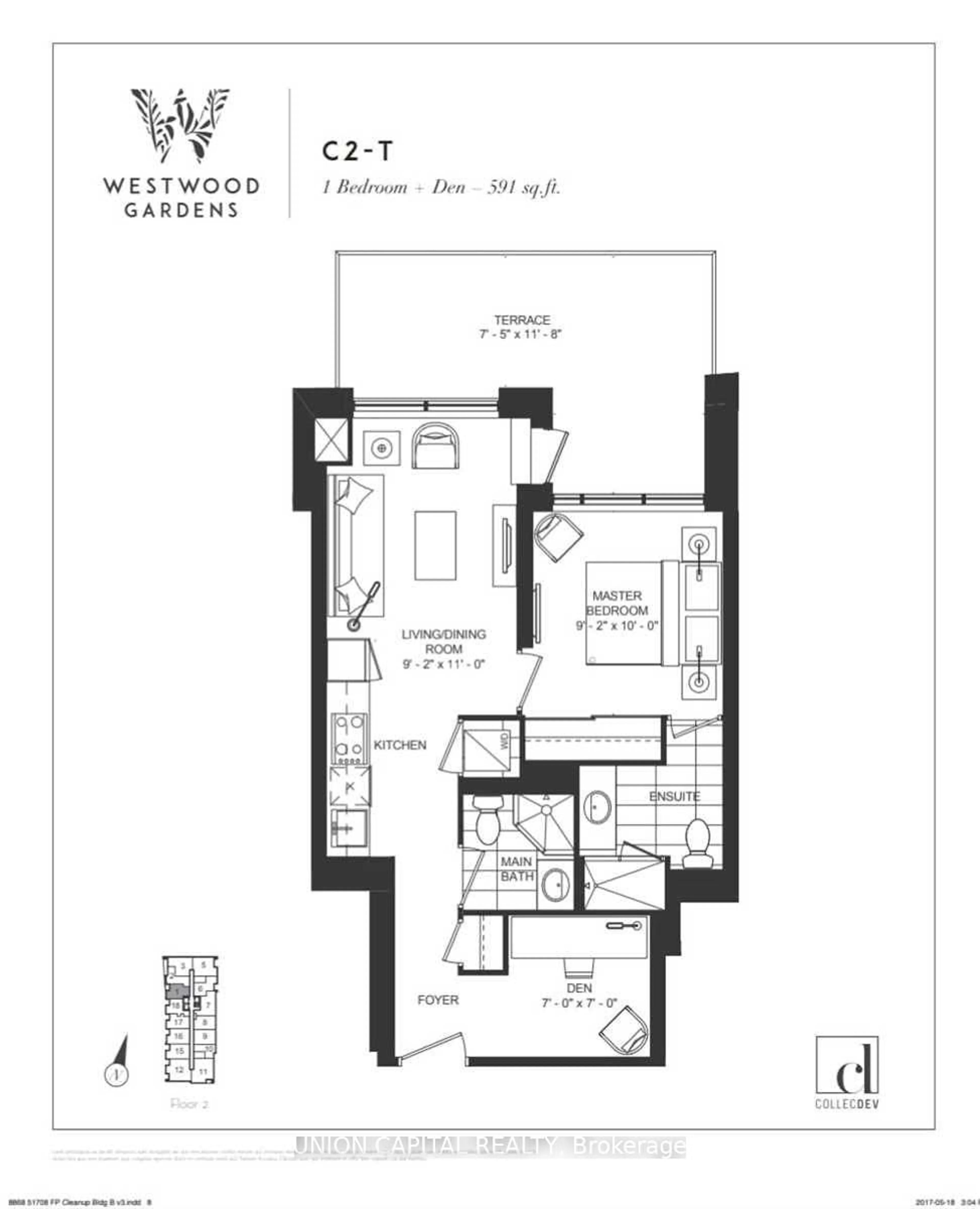 Floor plan for 3 Rosewater St #601W, Richmond Hill Ontario L4C 5T6