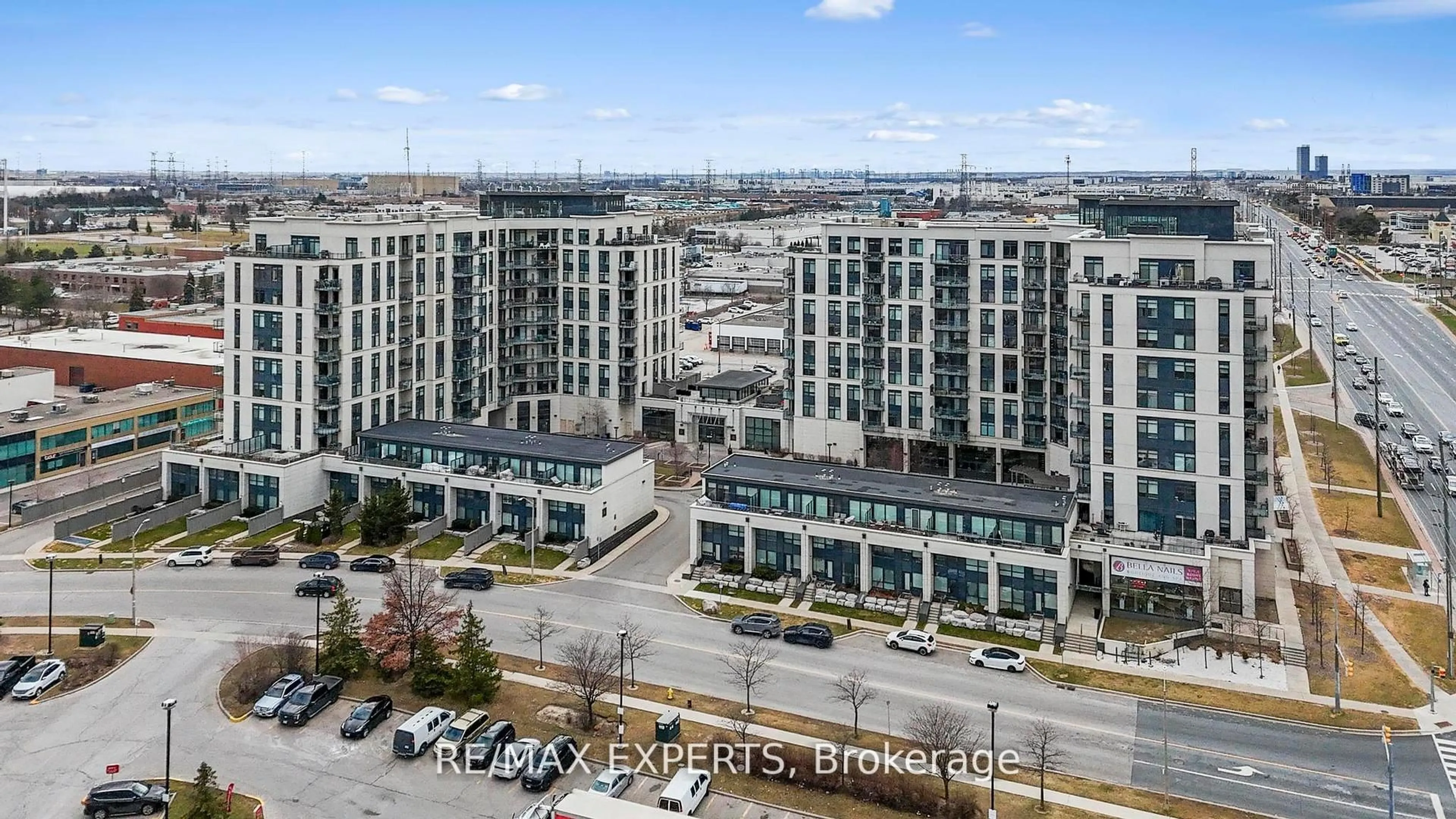 A pic from outside/outdoor area/front of a property/back of a property/a pic from drone, city buildings view from balcony for 12 Woodstream Blvd #201, Vaughan Ontario L4L 8C4