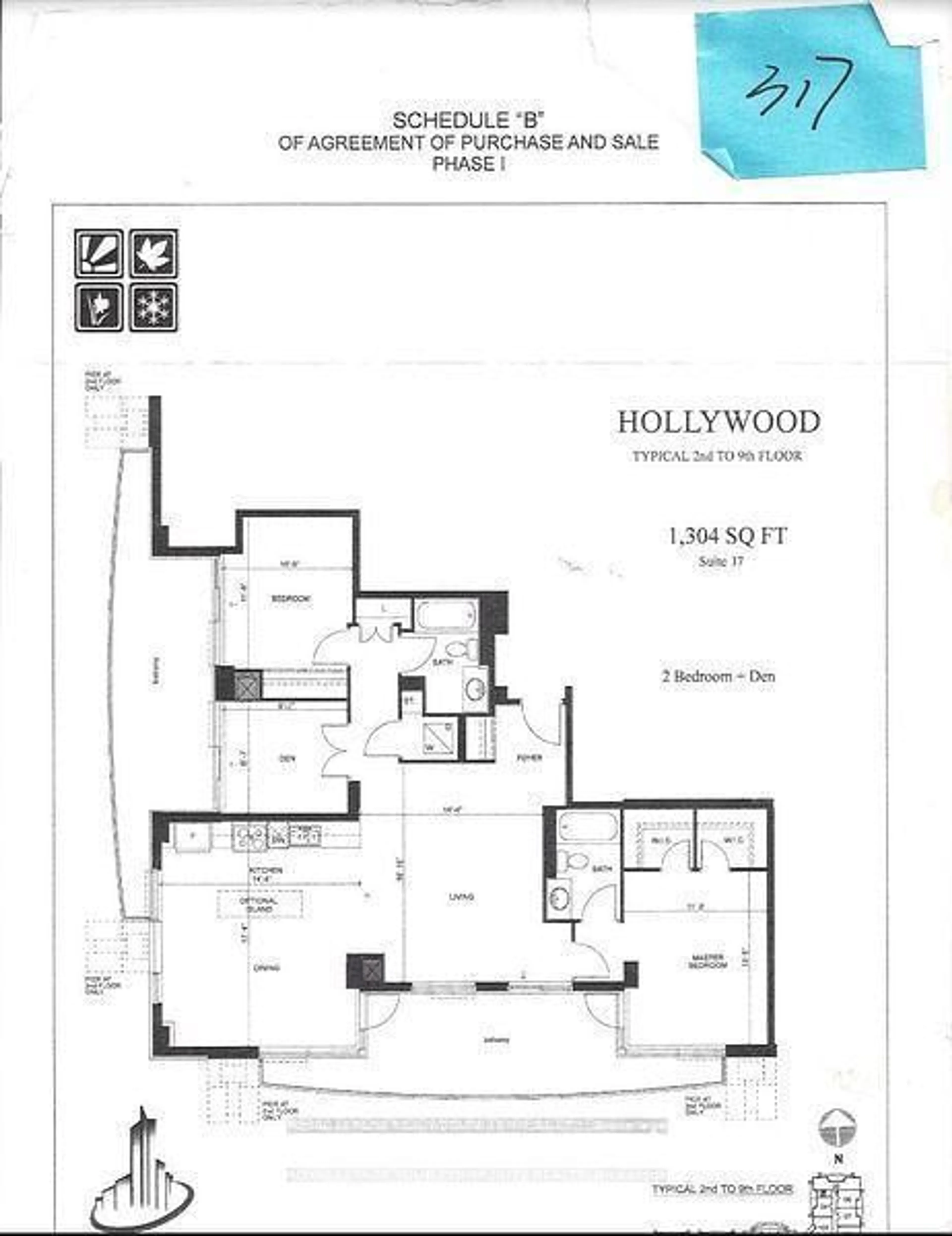 Floor plan for 75 Norman Bethune Ave #317, Richmond Hill Ontario L4B 0B6