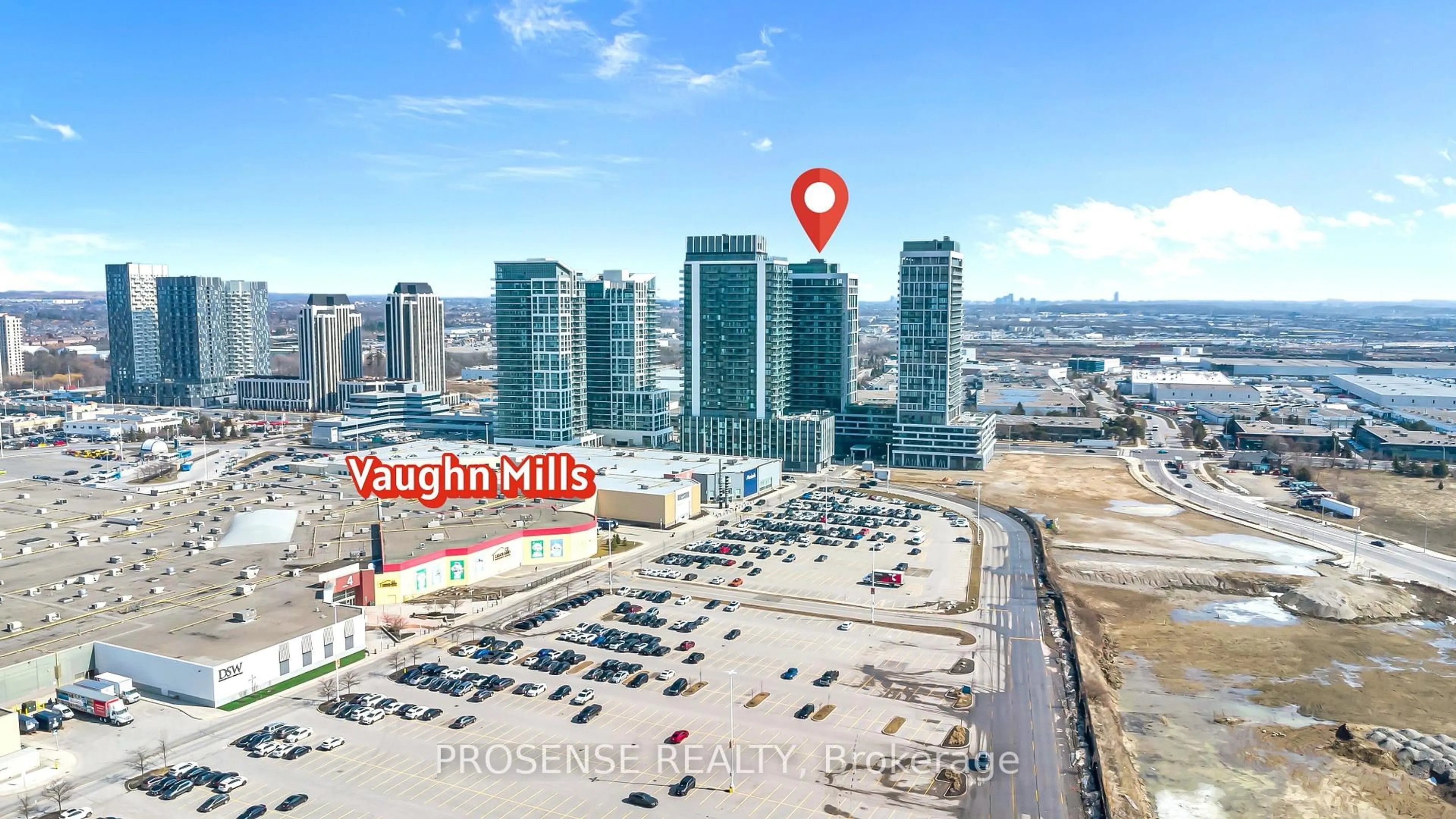 A pic from outside/outdoor area/front of a property/back of a property/a pic from drone, city buildings view from balcony for 8960 Jane St #402, Vaughan Ontario L4K 2M9