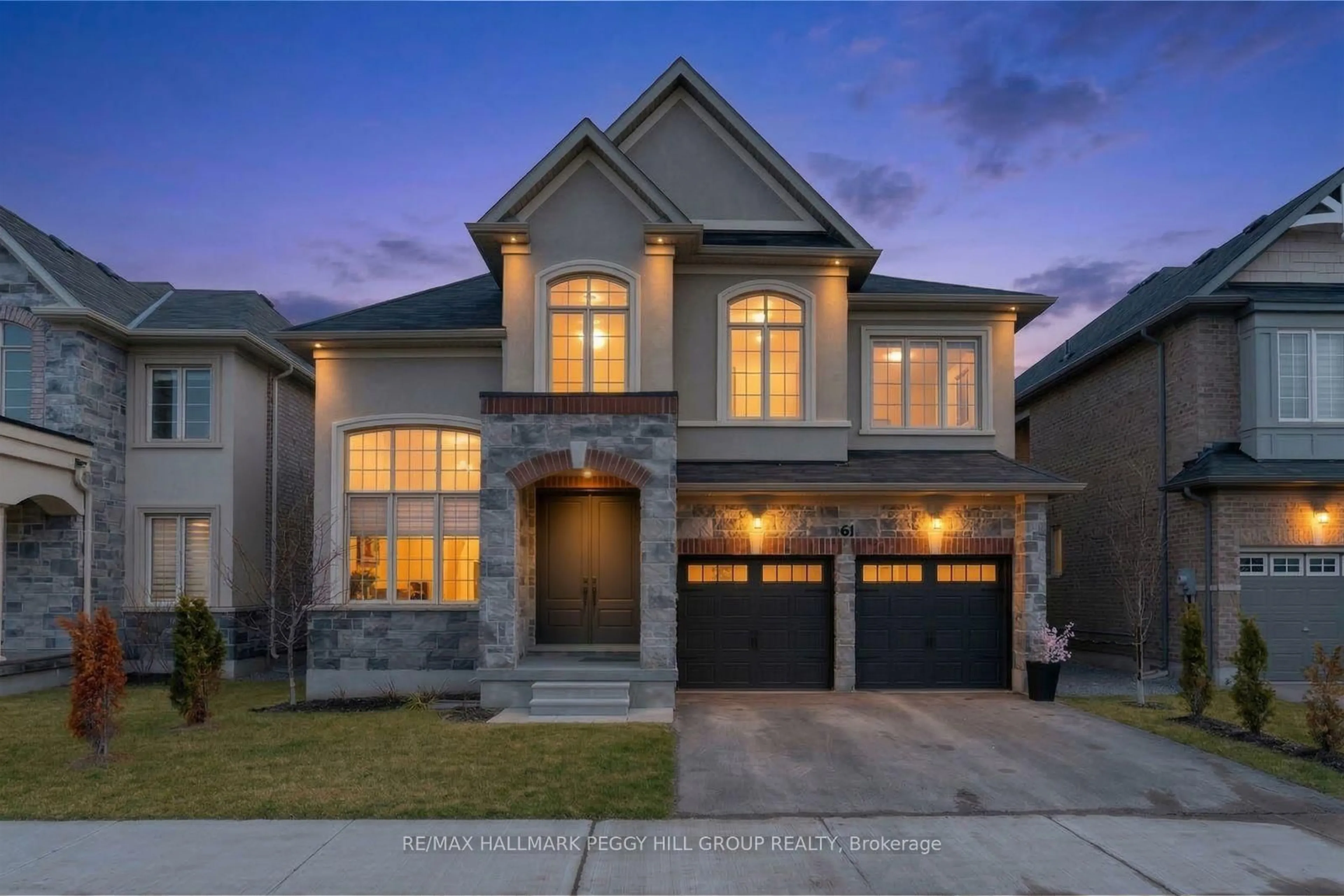 Home with brick exterior material, street for 61 Strathgreen Lane, Georgina Ontario L4P 0J3