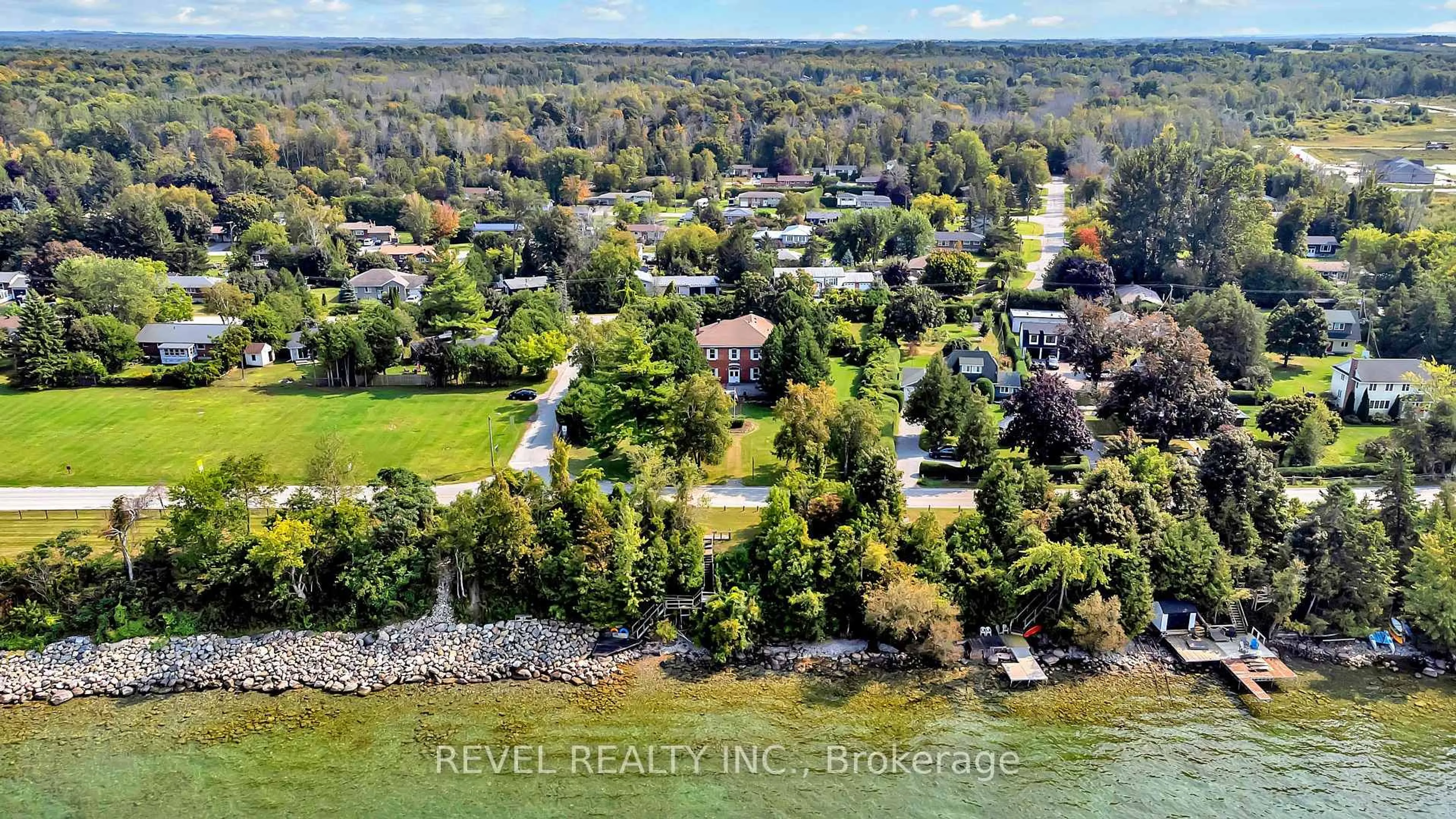 A pic from outside/outdoor area/front of a property/back of a property/a pic from drone, water/lake/river/ocean view for 351 Hedge Rd, Georgina Ontario L0E 1R0