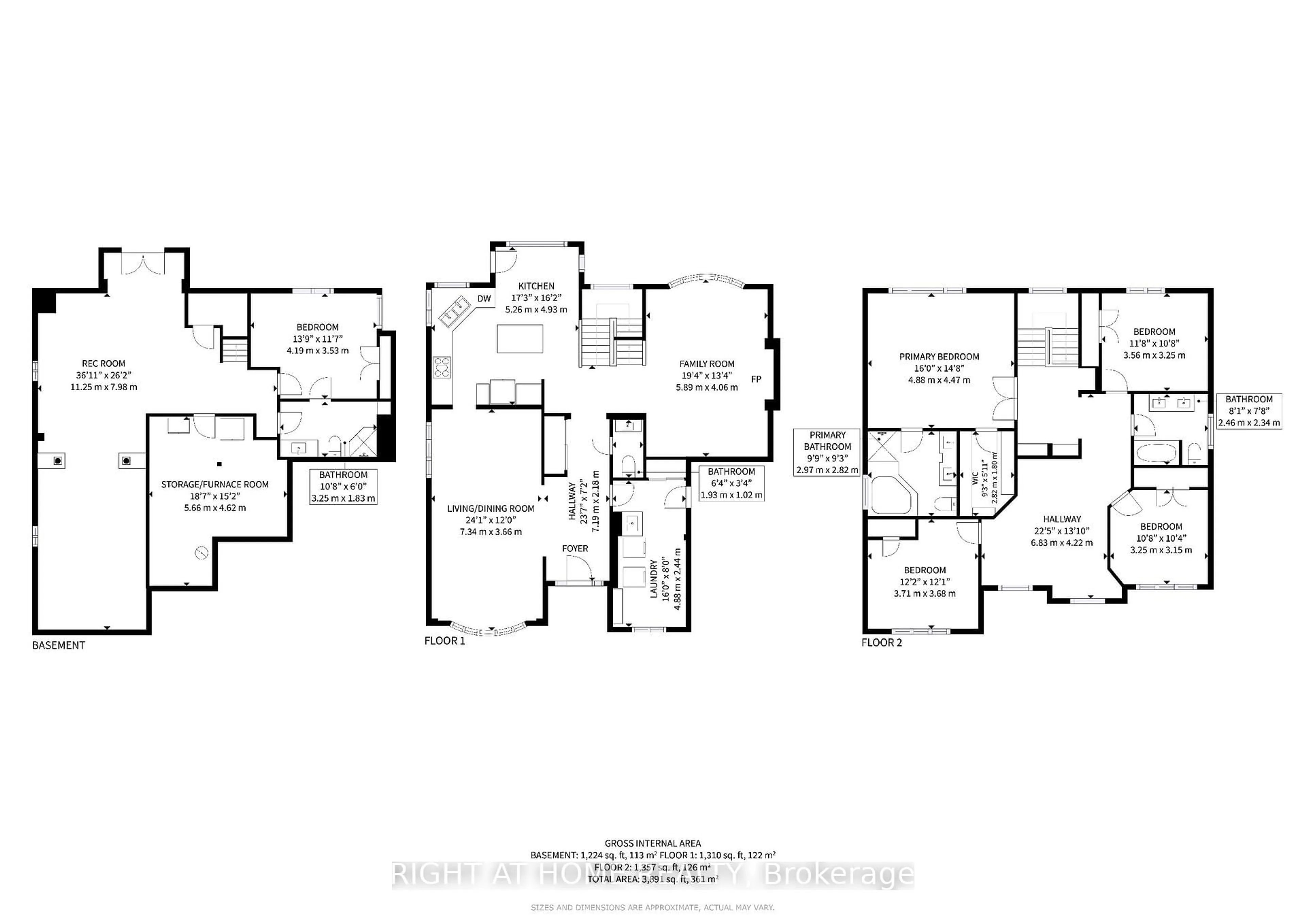 Floor plan for 963 Northern Prospect Cres, Newmarket Ontario L3X 1N8