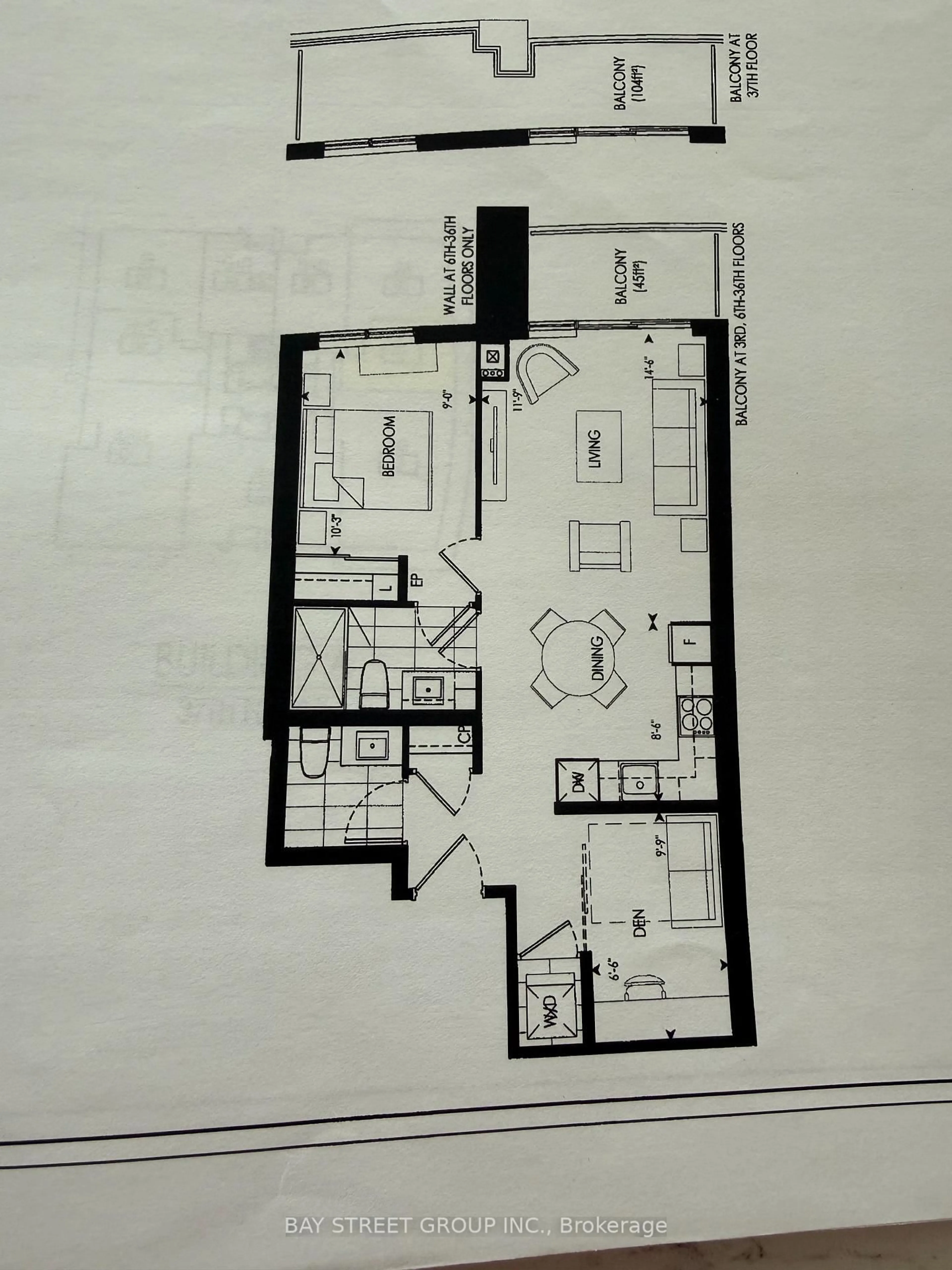 Floor plan for 12 Gandhi Lane #3703, Markham Ontario L3T 0G8
