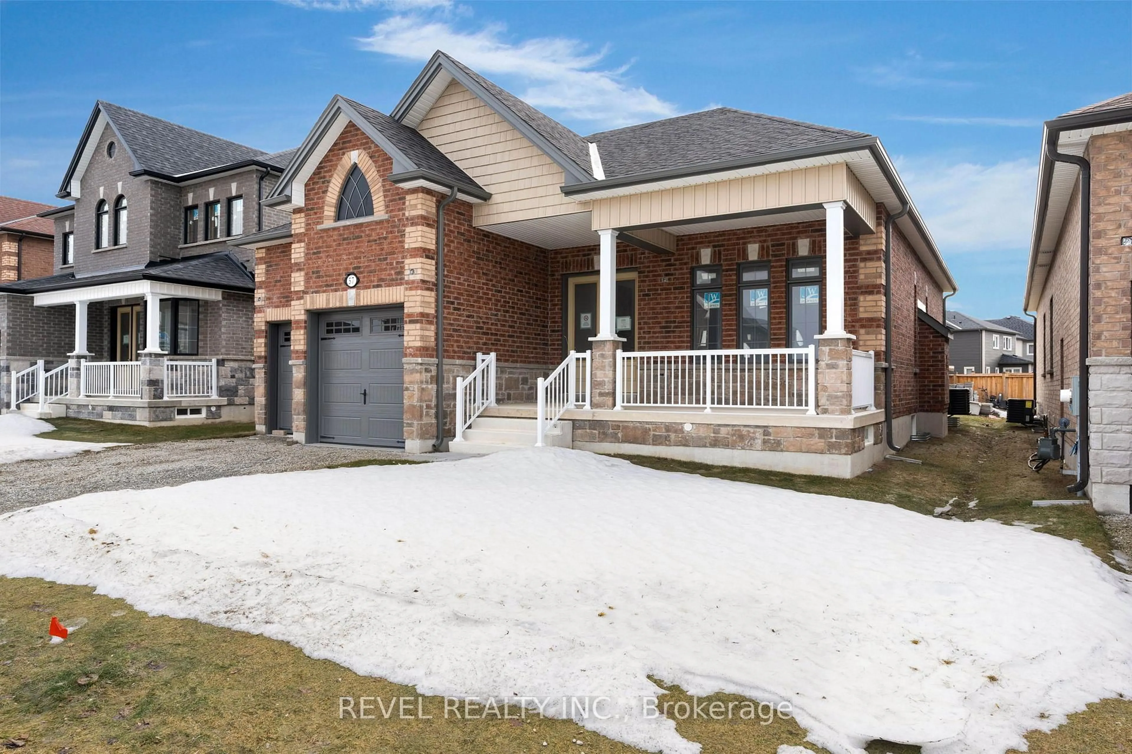 Home with brick exterior material, street for 57 Wood Cres, Essa Ontario L3W 0M5