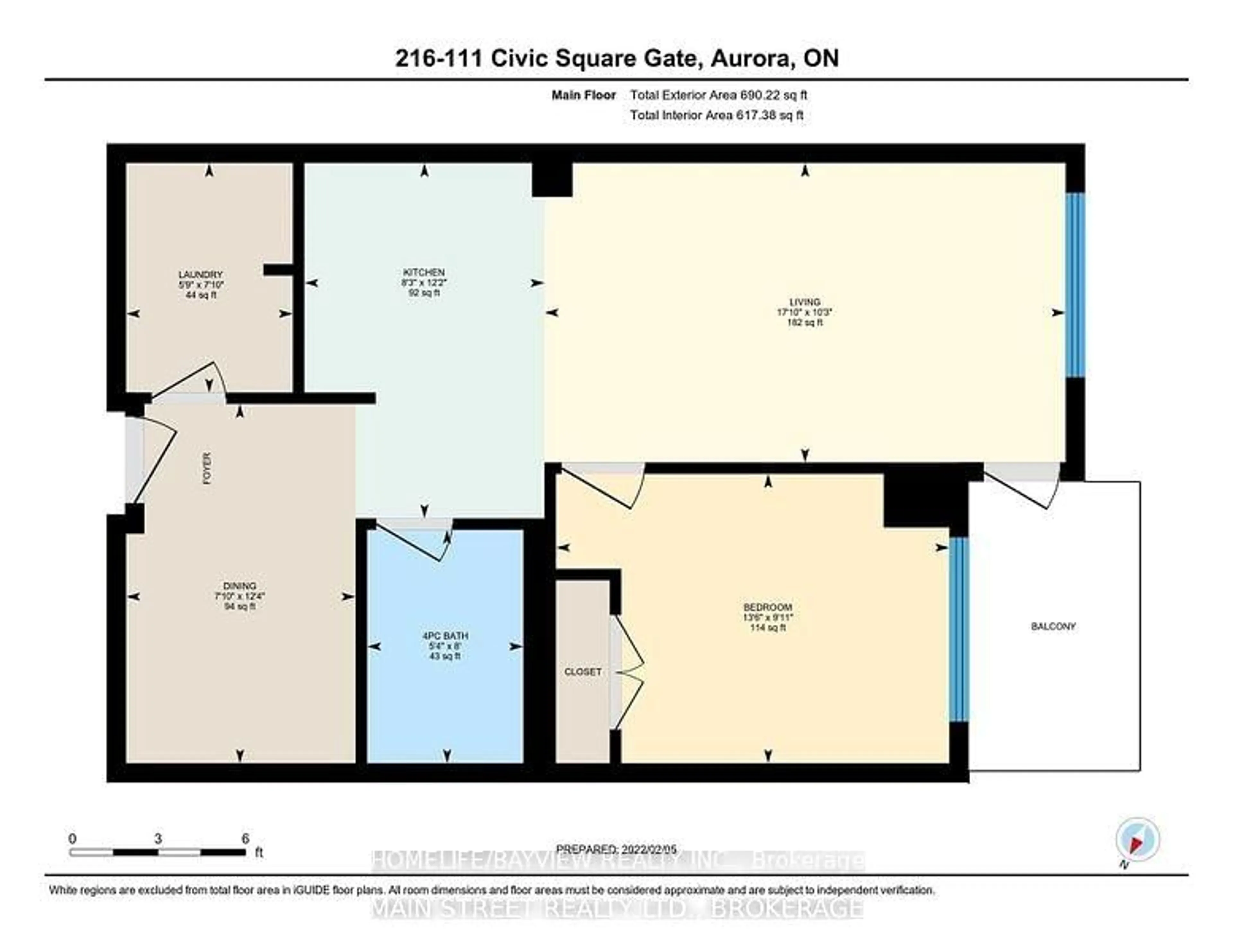 Floor plan for 111 Civic Square Gate #216, Aurora Ontario L4G 0S6
