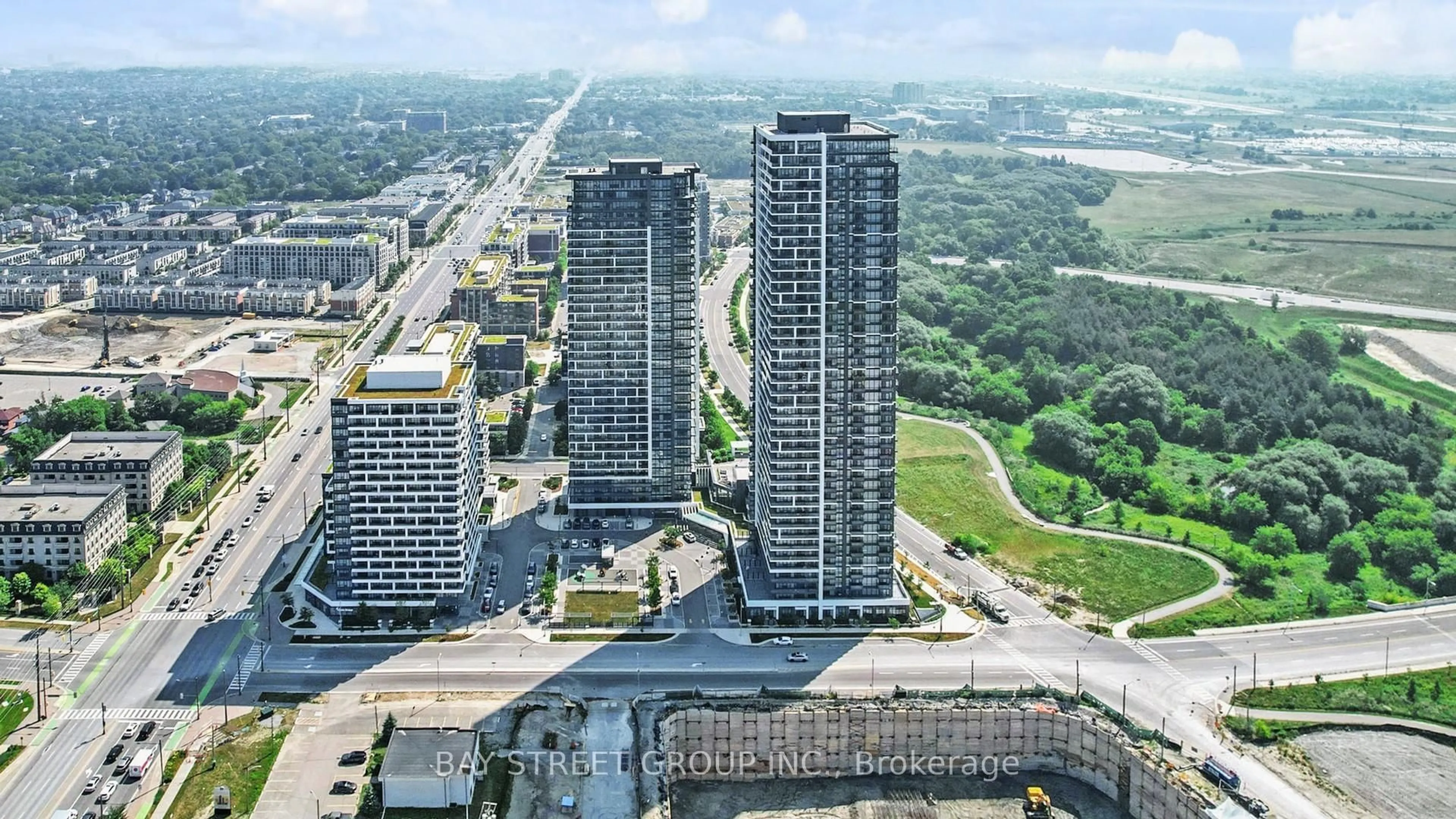 A pic from outside/outdoor area/front of a property/back of a property/a pic from drone, city buildings view from balcony for 18 Water Walk Dr #202, Markham Ontario L3R 6L5