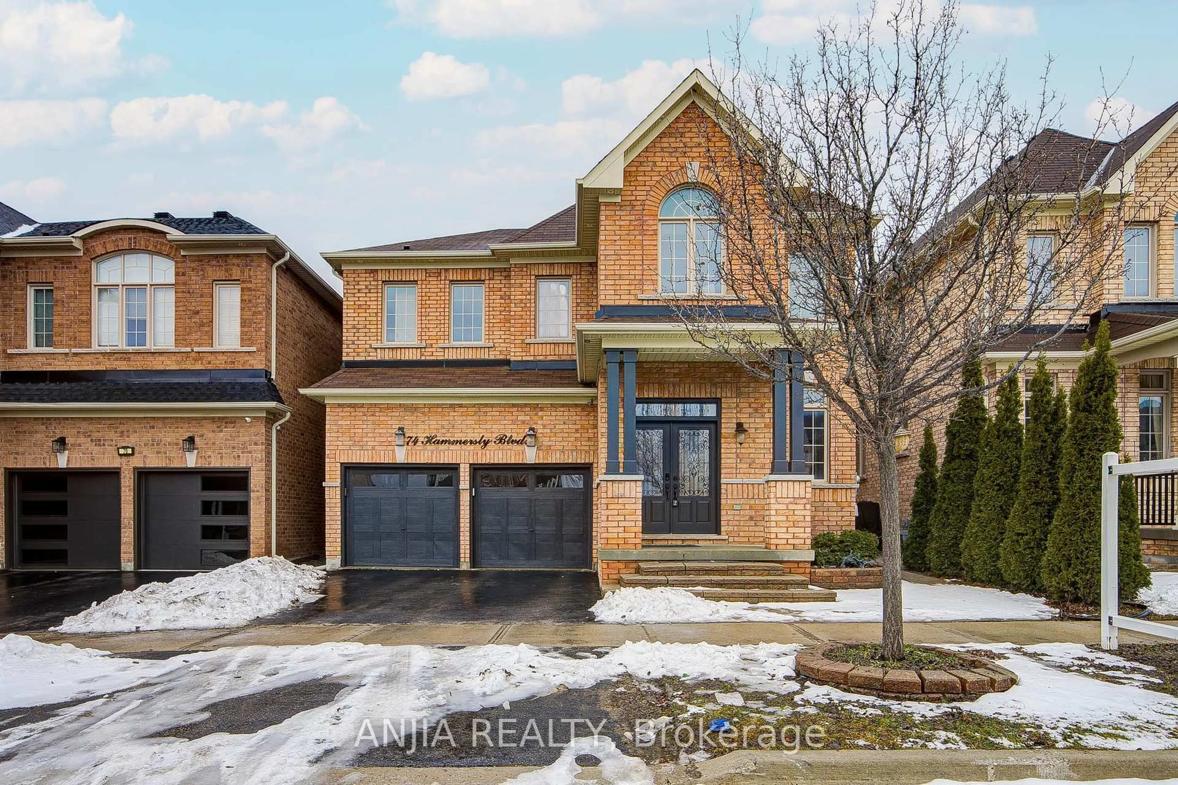 Home with brick exterior material, street for 74 Hammersly Blvd, Markham Ontario L6E 0L1