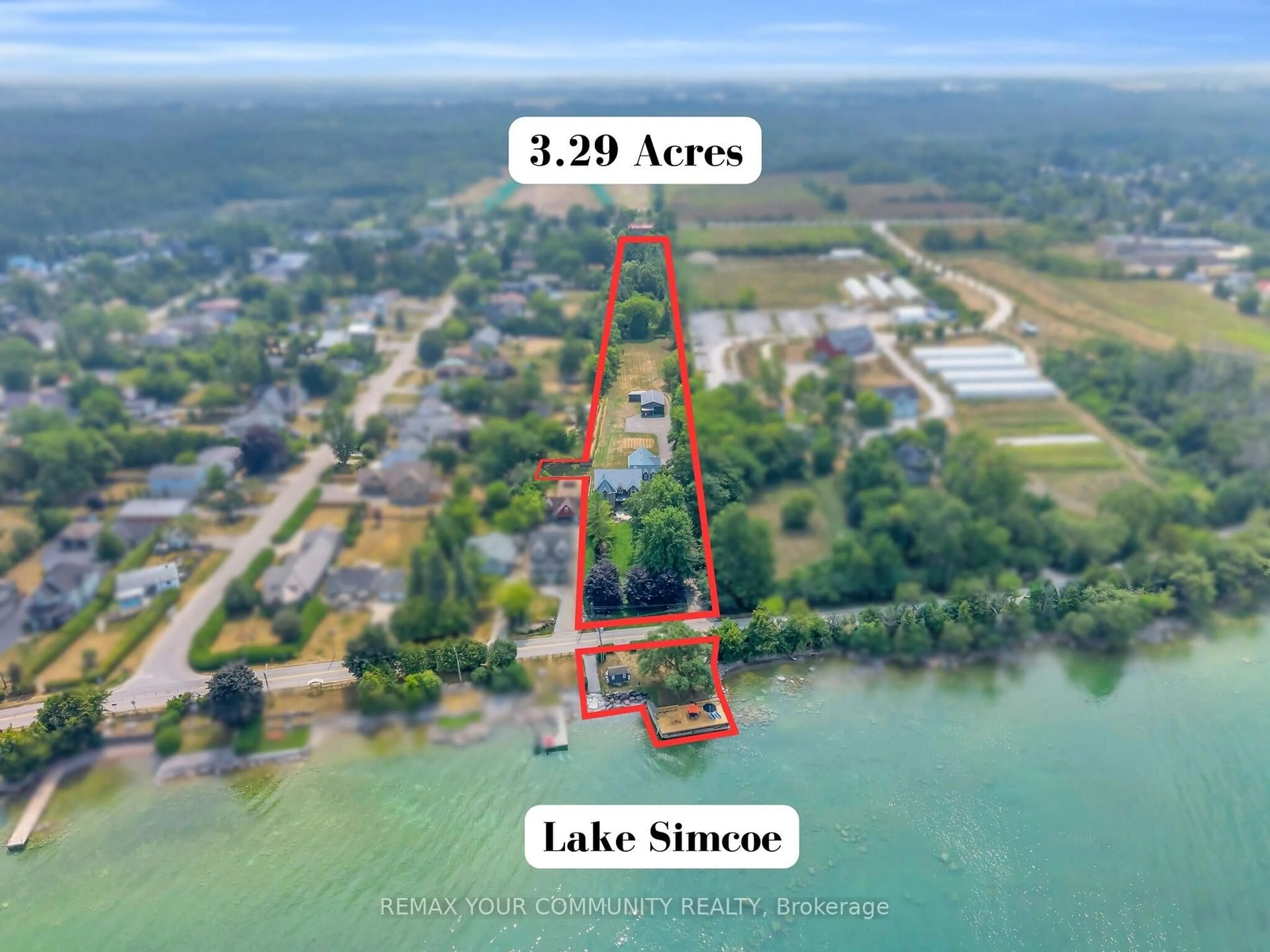 A pic from outside/outdoor area/front of a property/back of a property/a pic from drone, water/lake/river/ocean view for 515 Lake Dr, Georgina Ontario L0E 1S0