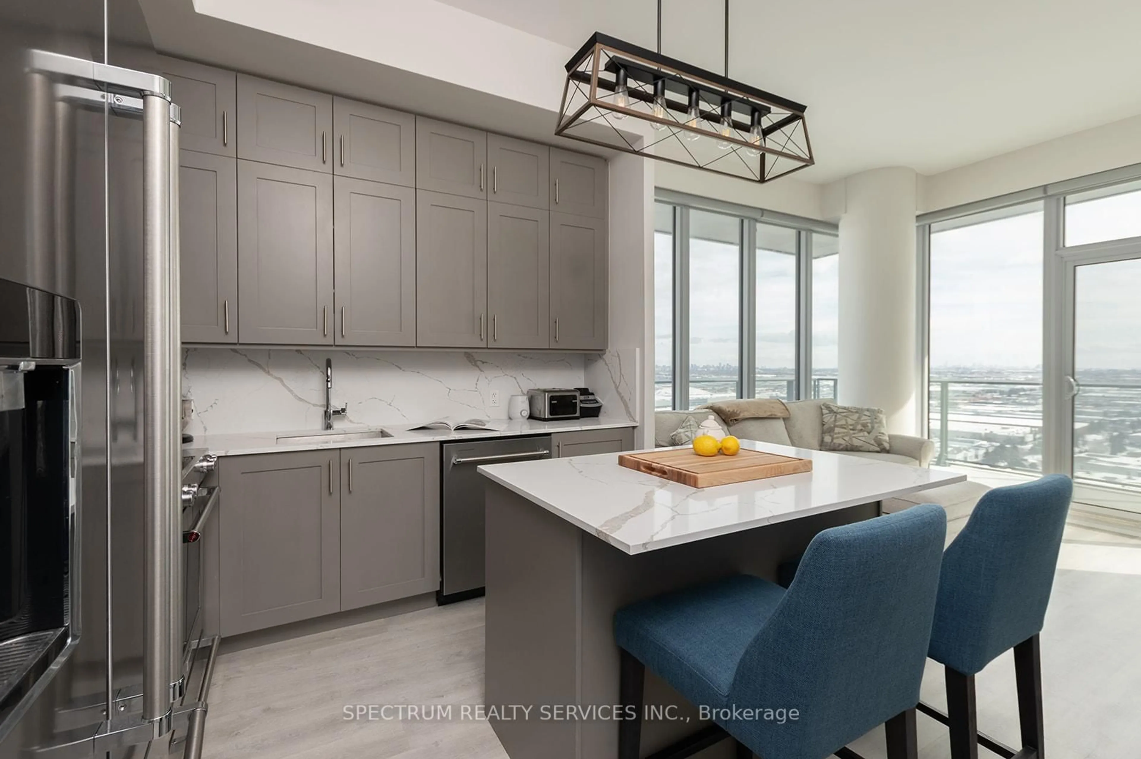 Contemporary kitchen, ceramic/tile floor for 9000 Jane St #2302, Vaughan Ontario L4K 0M6